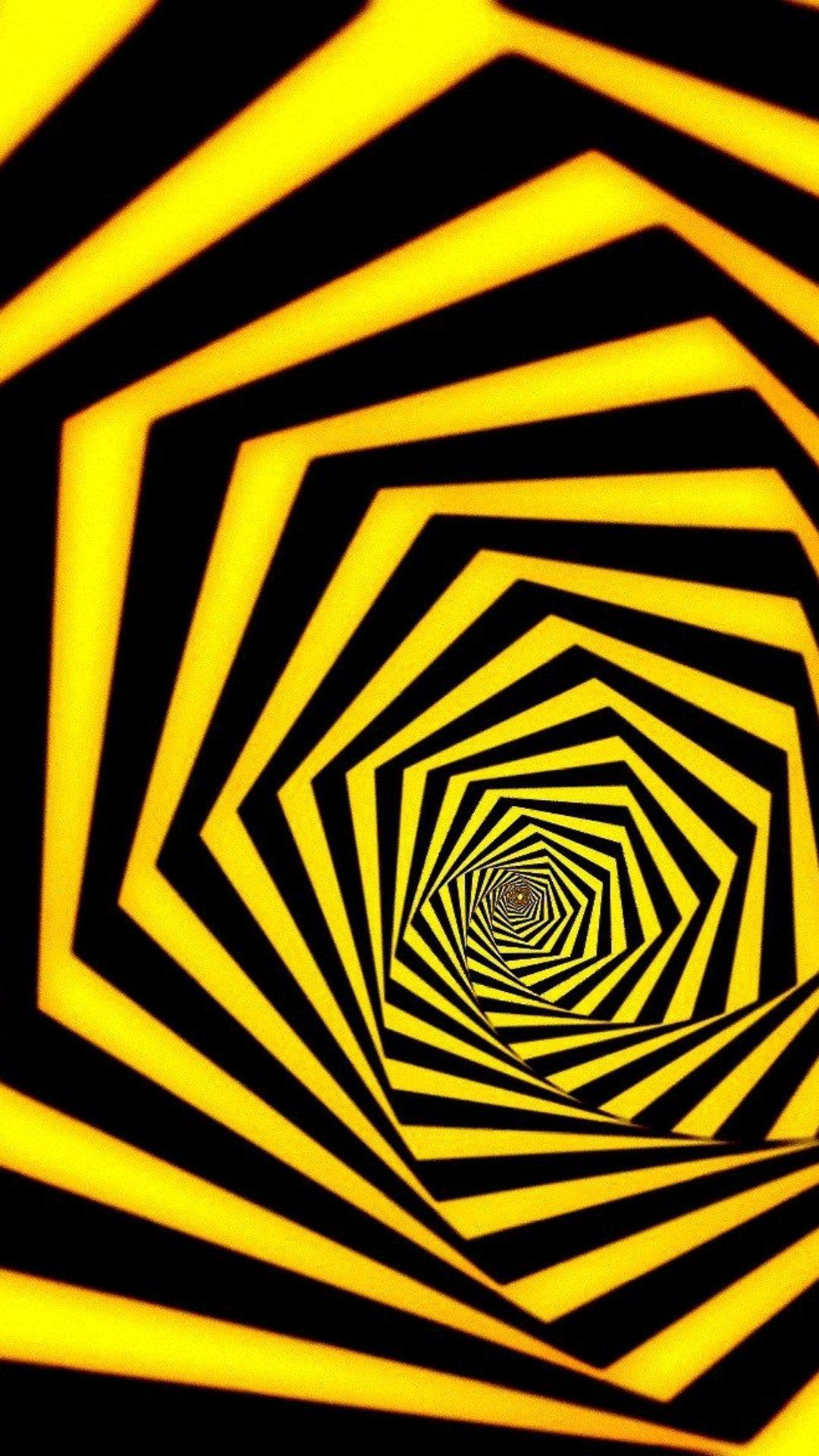 1080x1920 3D Yellow Black HD Wallpaper. Black HD wallpaper, Optical illusion wallpaper, Wallpaper