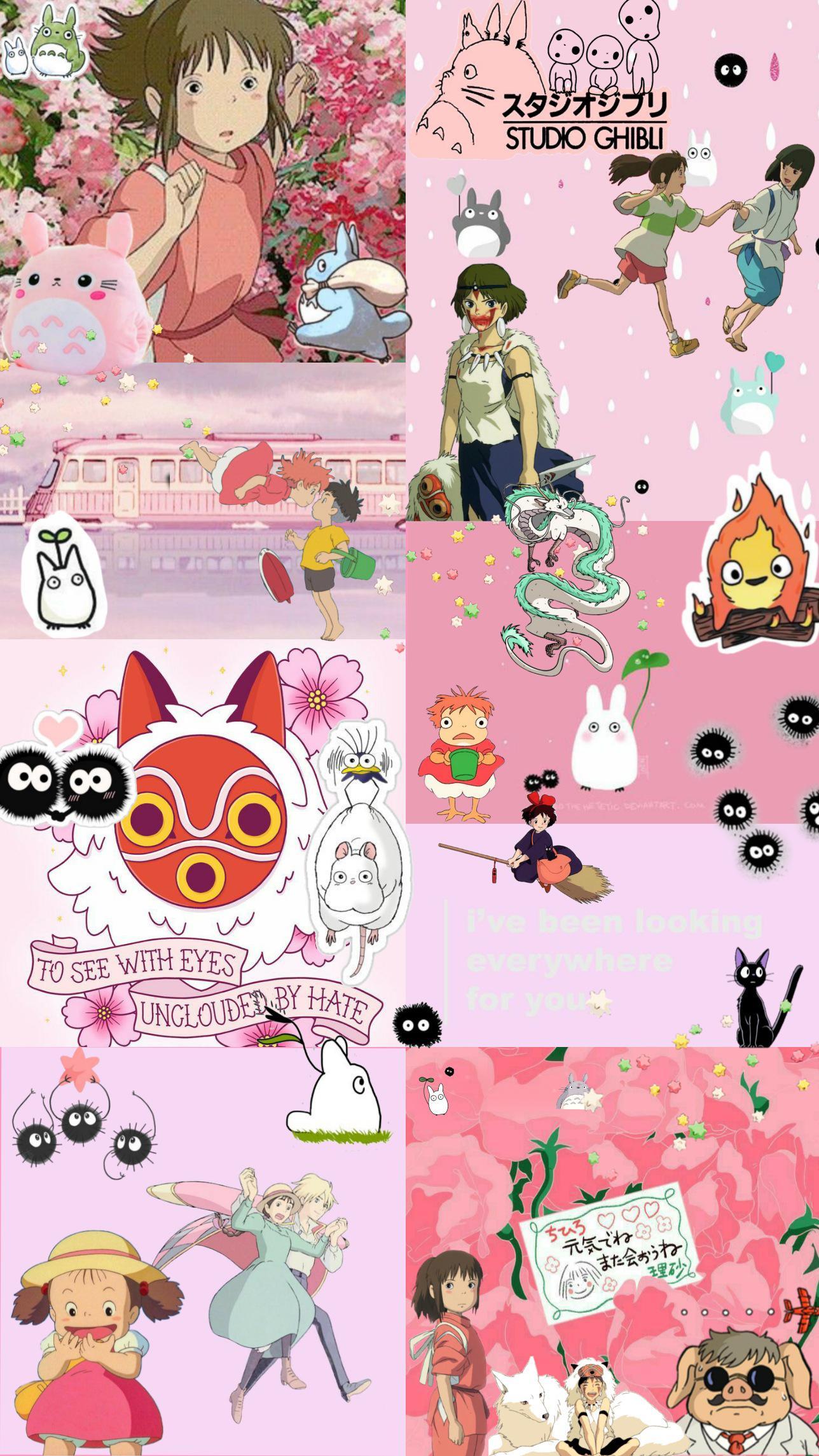 1288x2289 Pink Studio Ghibli Phone Background (OC)