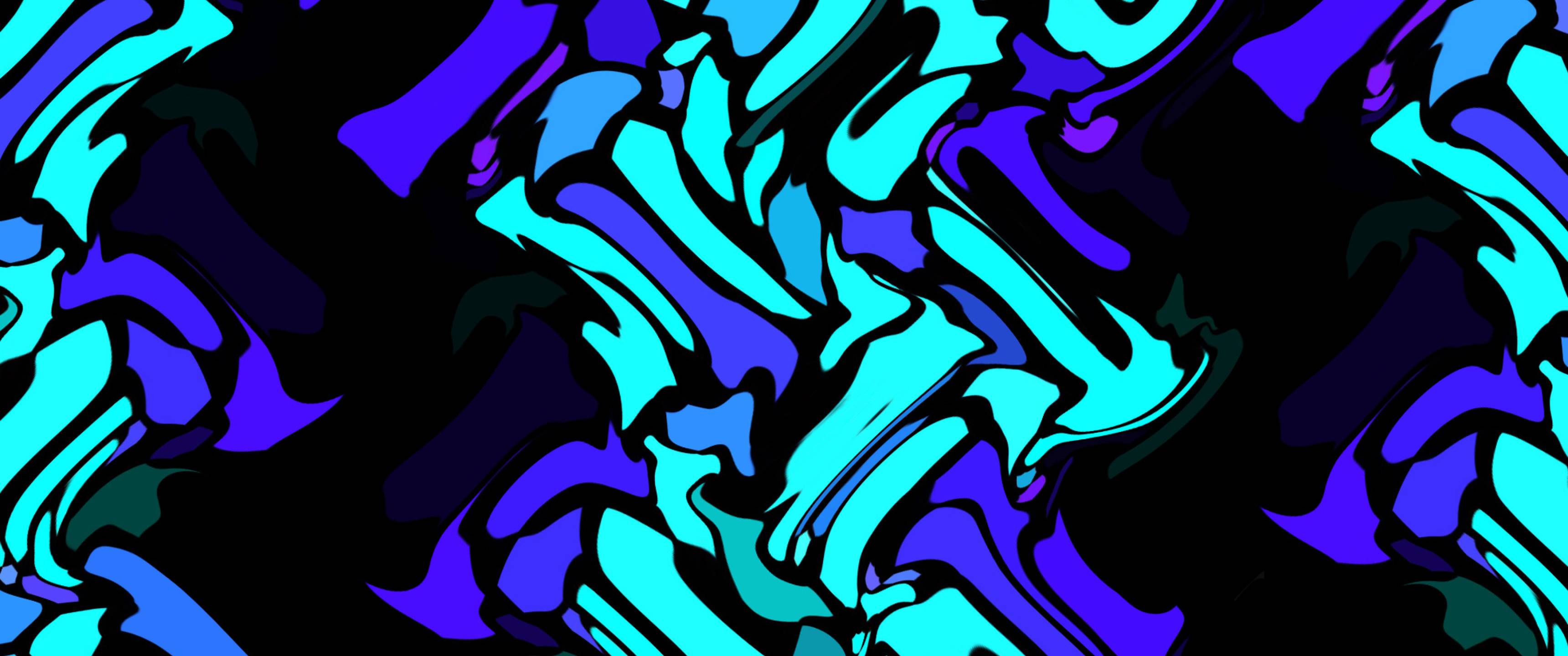 3440x1440 Modern Blue Shade Abstract 3440x1440 Resolution Wallpaper, HD Abstract 4K Wallpaper, Image, Photo and Background