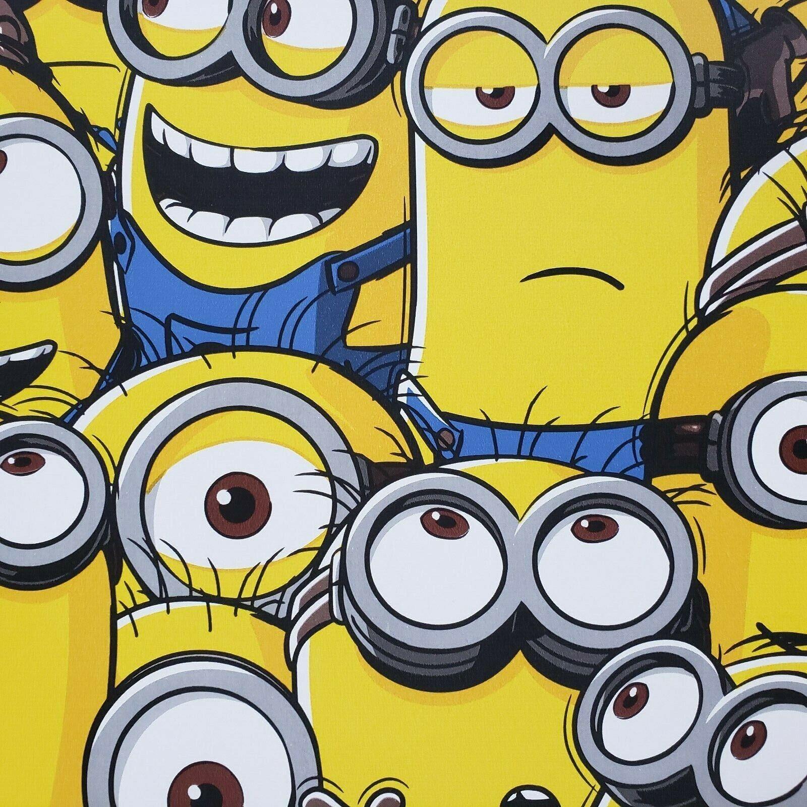 1600x1600 Despicable me Minions Yellow Blue 3D Wallpaper rolls Kids Room Wallcoverings