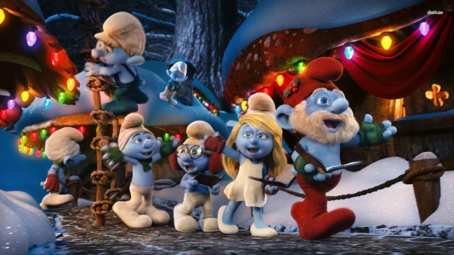 1920x1080 The Smurfs Movie HD Wallpaper: Magical Village Celebrationx1080