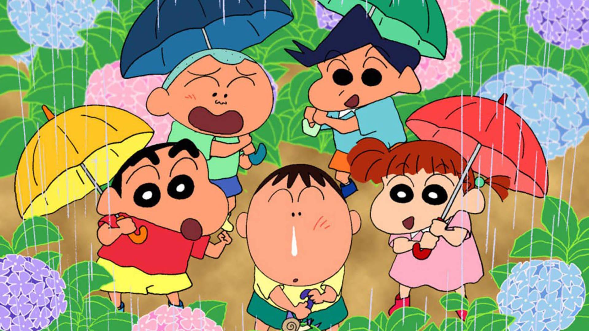 1920x1080 Download Crayon Shin Chan Rainy Day Wallpaper