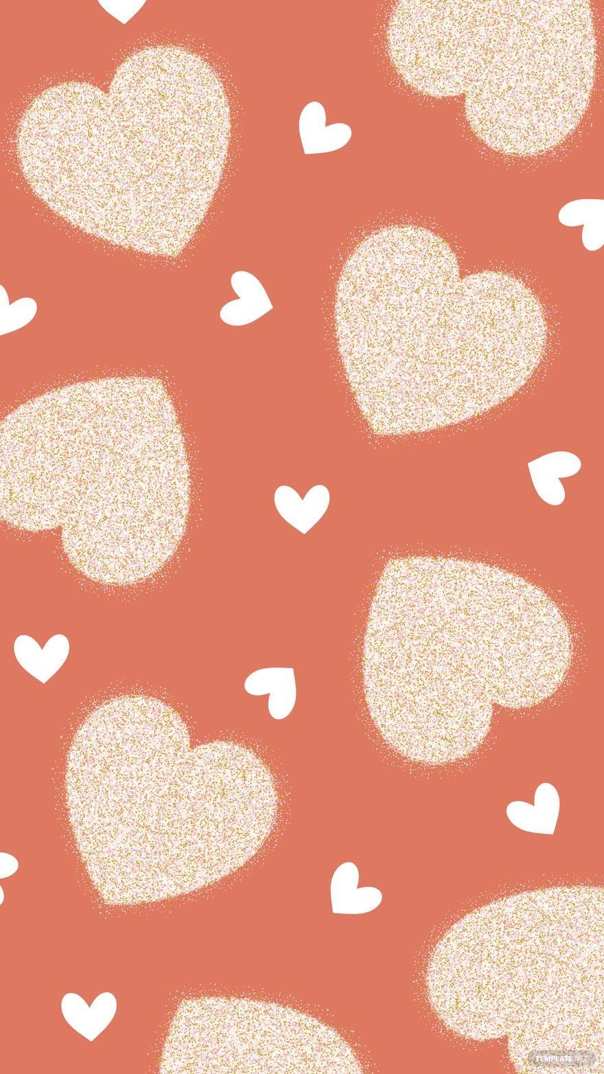 880x1564 Free Pink Glitter Heart Background, Illustrator, JPG, SVG