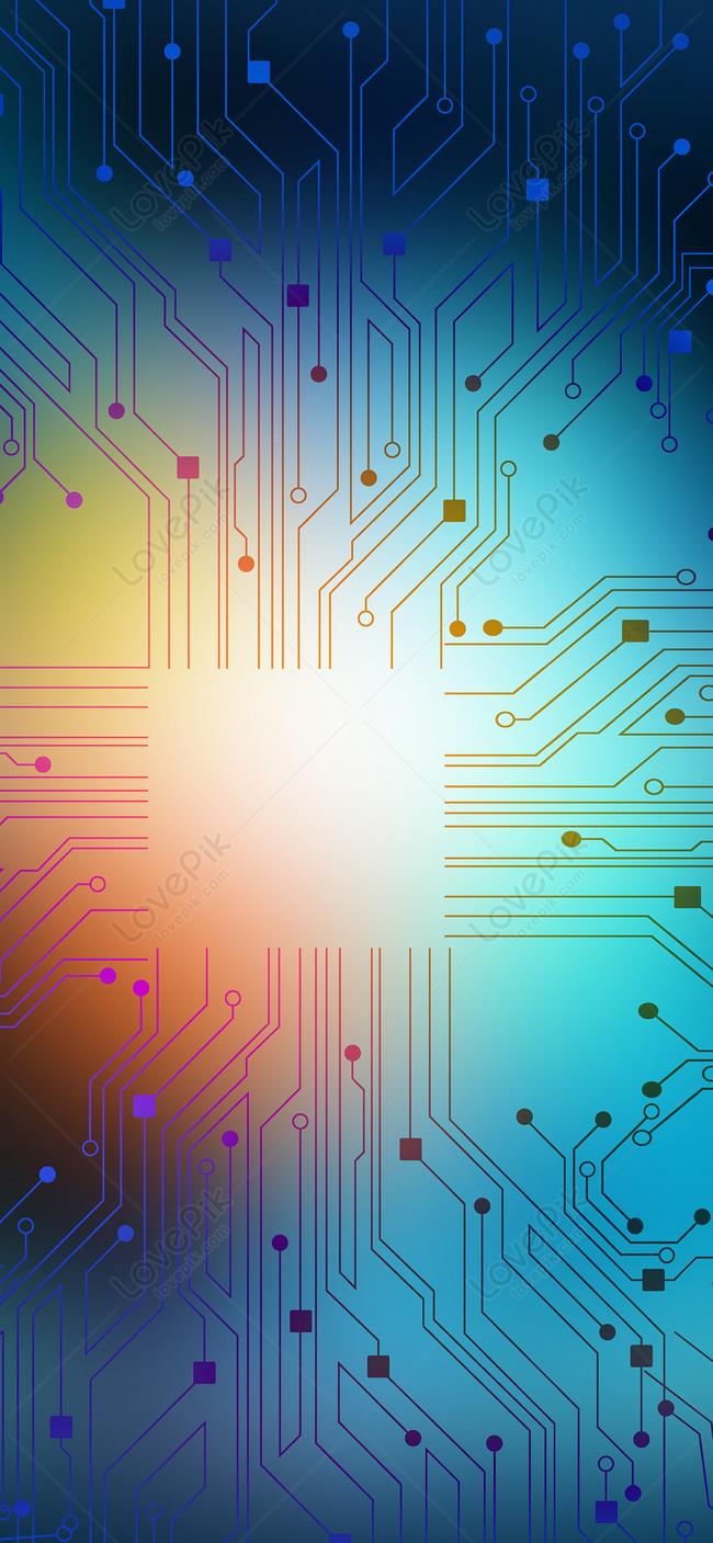 650x1407 Technological Circuit Diagram Mobile Phone Wallpaper Image Free Download
