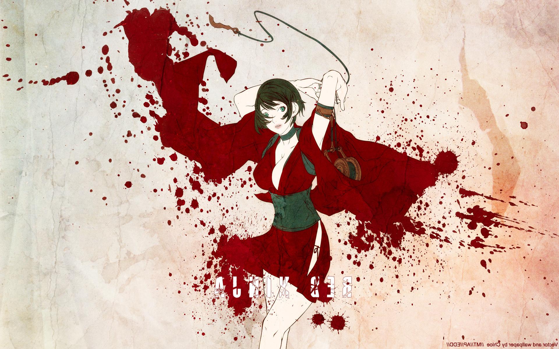 1920x1200 Red Ninja, Blood, Anime Girls Wallpaper HD / Desktop and Mobile Background