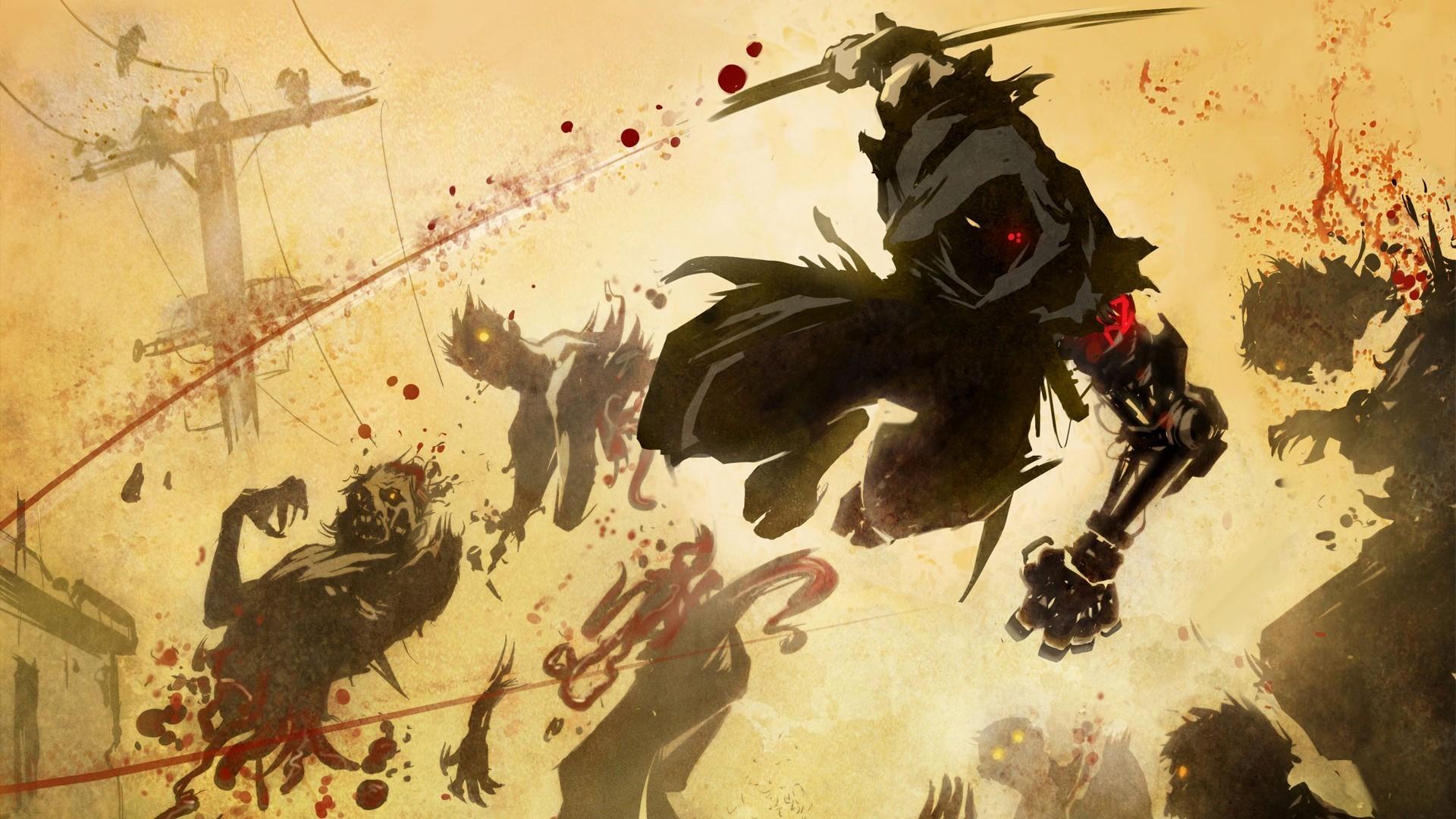 1920x1080 cyborg, zombies, blood, artwork, ninja gaiden z, ninjas, street, ninja robots, warrior, Ninja Gaiden, crow, yaiba Gallery HD Wallpaper