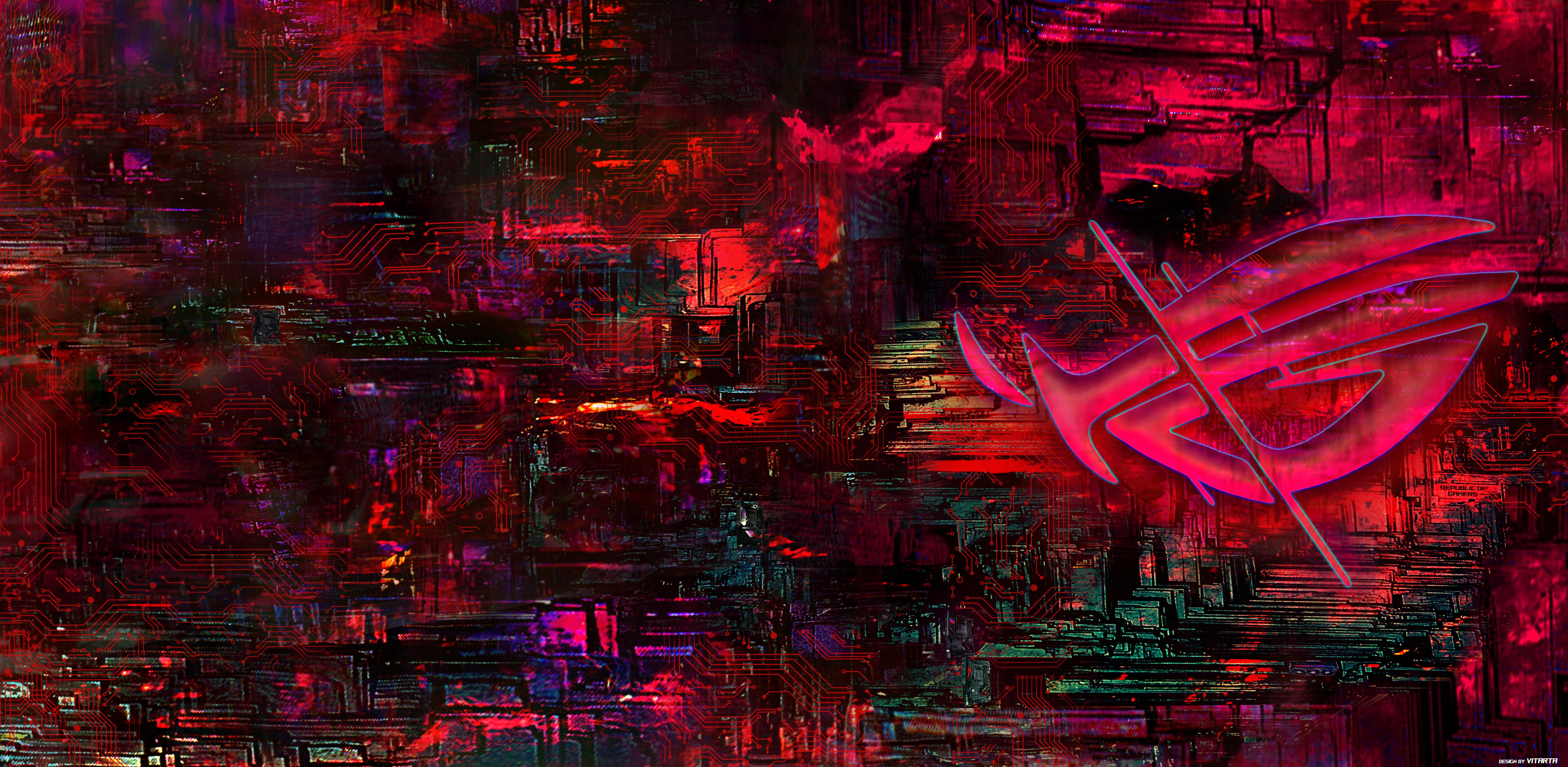 7680x3755 ASUS ROG wallpaper with 3D effect. More info in comment resized