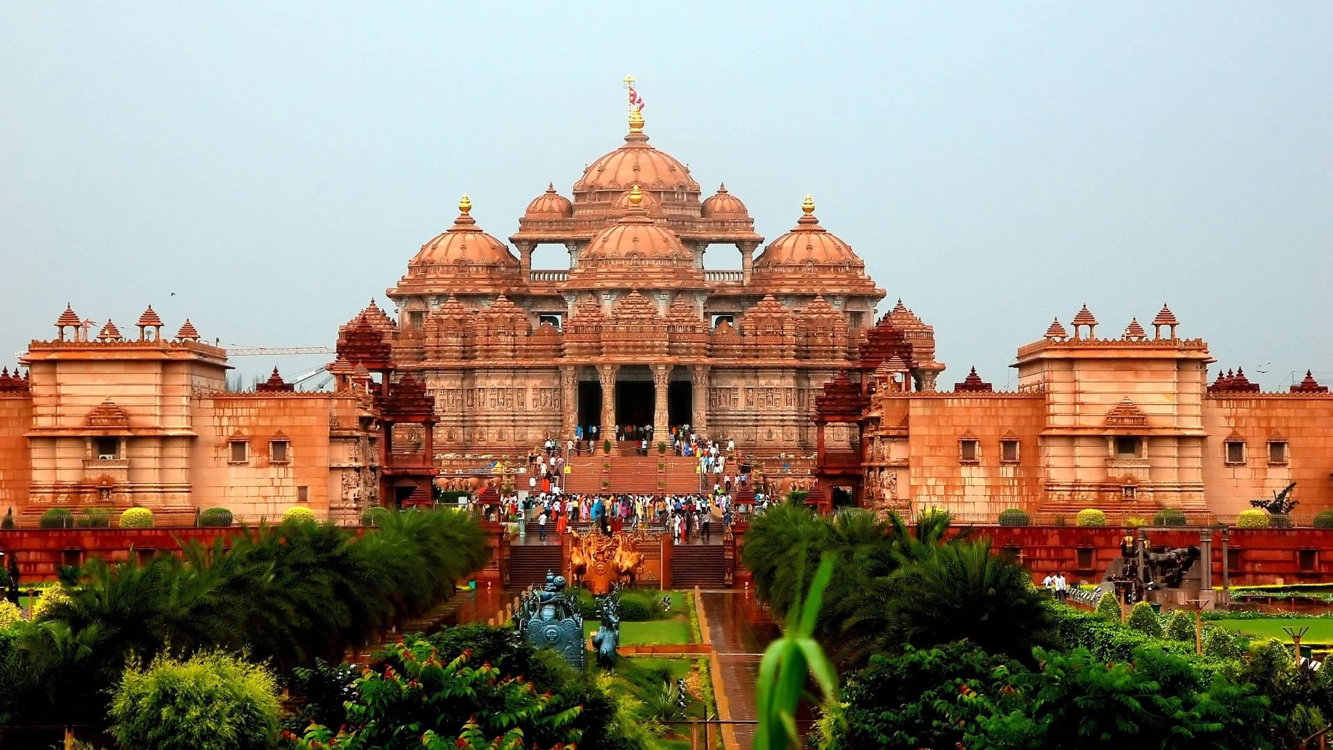 1920x1080 Download Akshardham Temple India Wallpaper