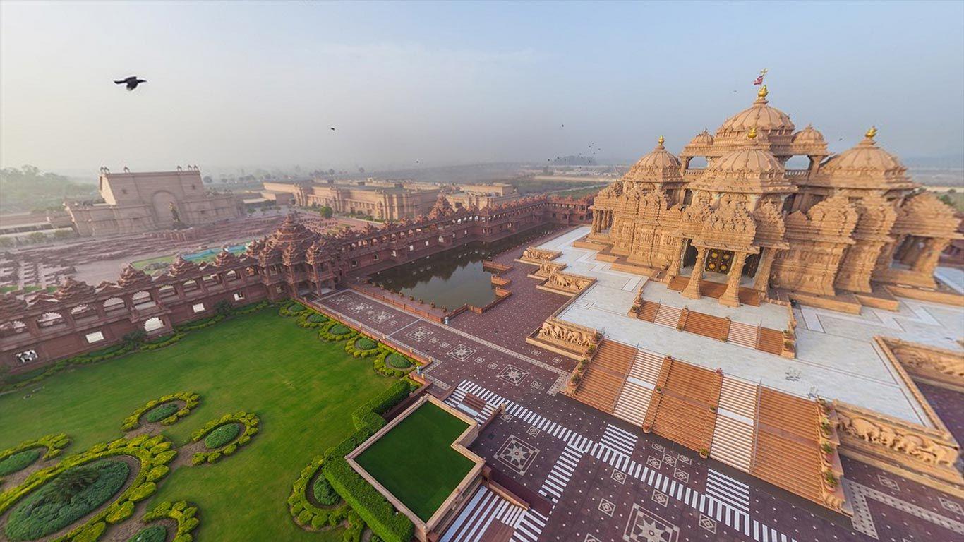 1366x768 Akshardham in Delhi, India