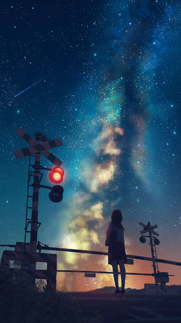719x1280 Anime Universe Space From Earth IPhone Wallpaper Wallpaper : iPhone Wallpaper