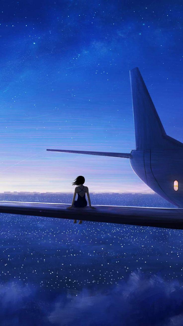 736x1308 Anime Wallpaper Wallpaper : iPhone Wallpaper. Sky aesthetic, Airplane wallpaper, iPhone wallpaper airplane