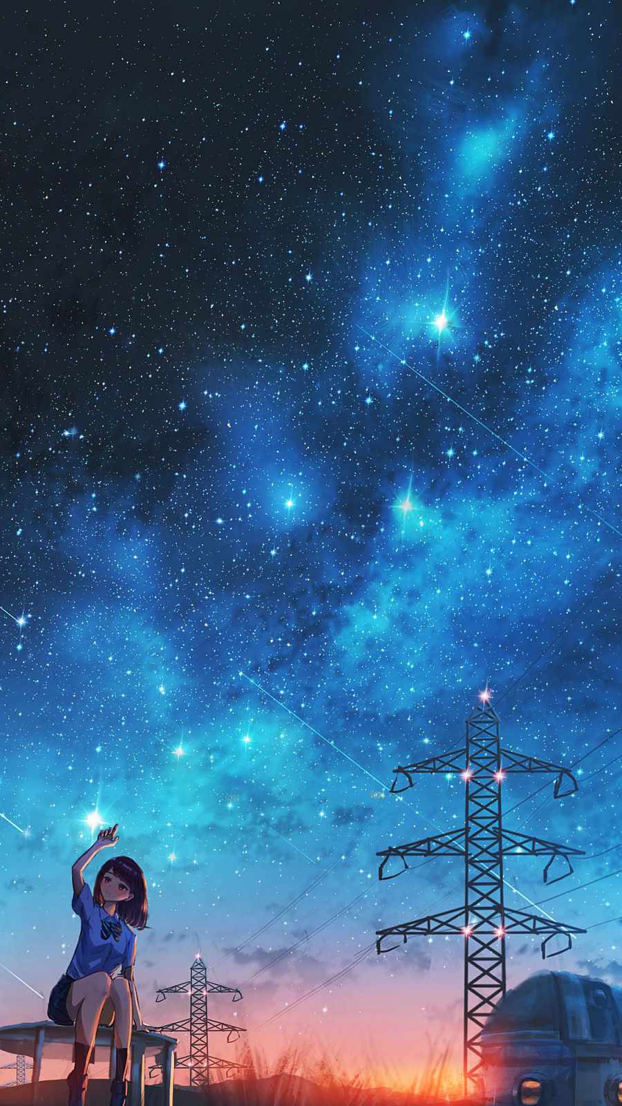 900x1600 Girl Watching Space IPhone Wallpaper Wallpaper : iPhone Wallpaper
