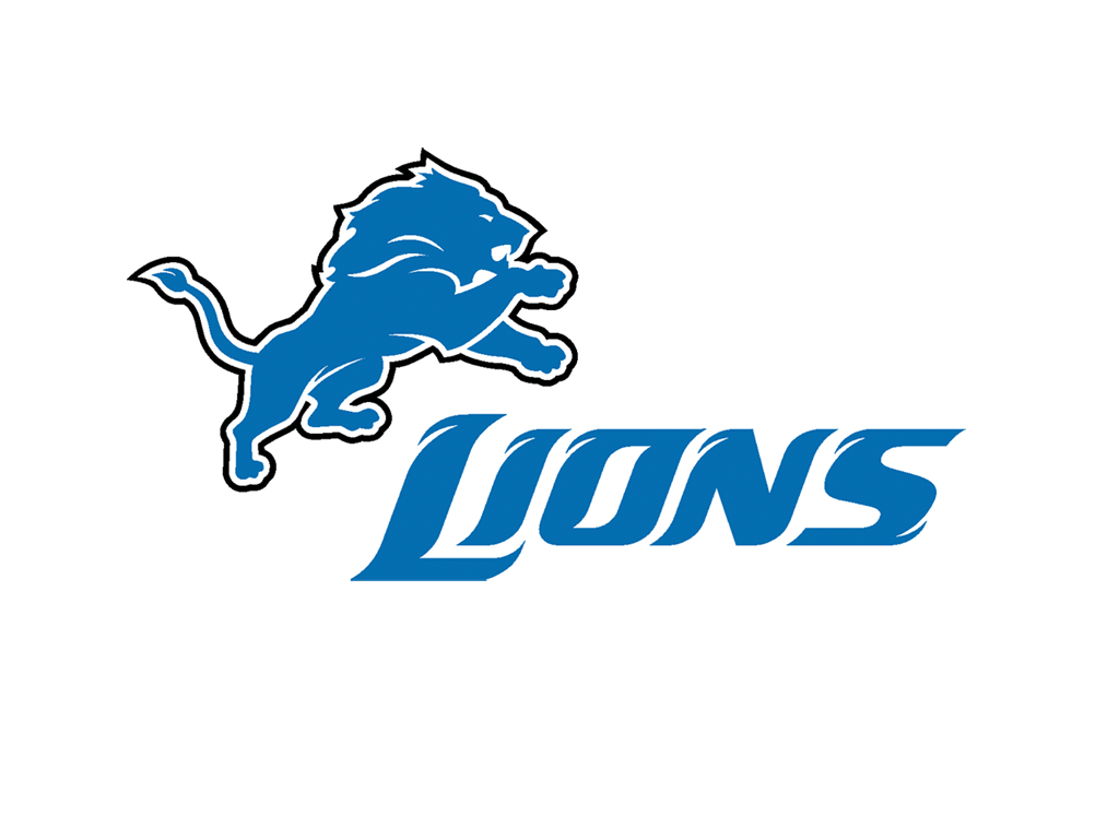 1024x768 Detroit Lions logo with a lion free image download