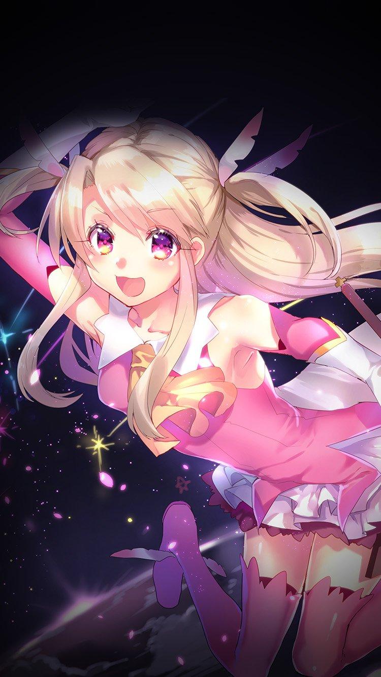 750x1334 iPhone 6 wallpaper. prisma illya girl anime space art illustration