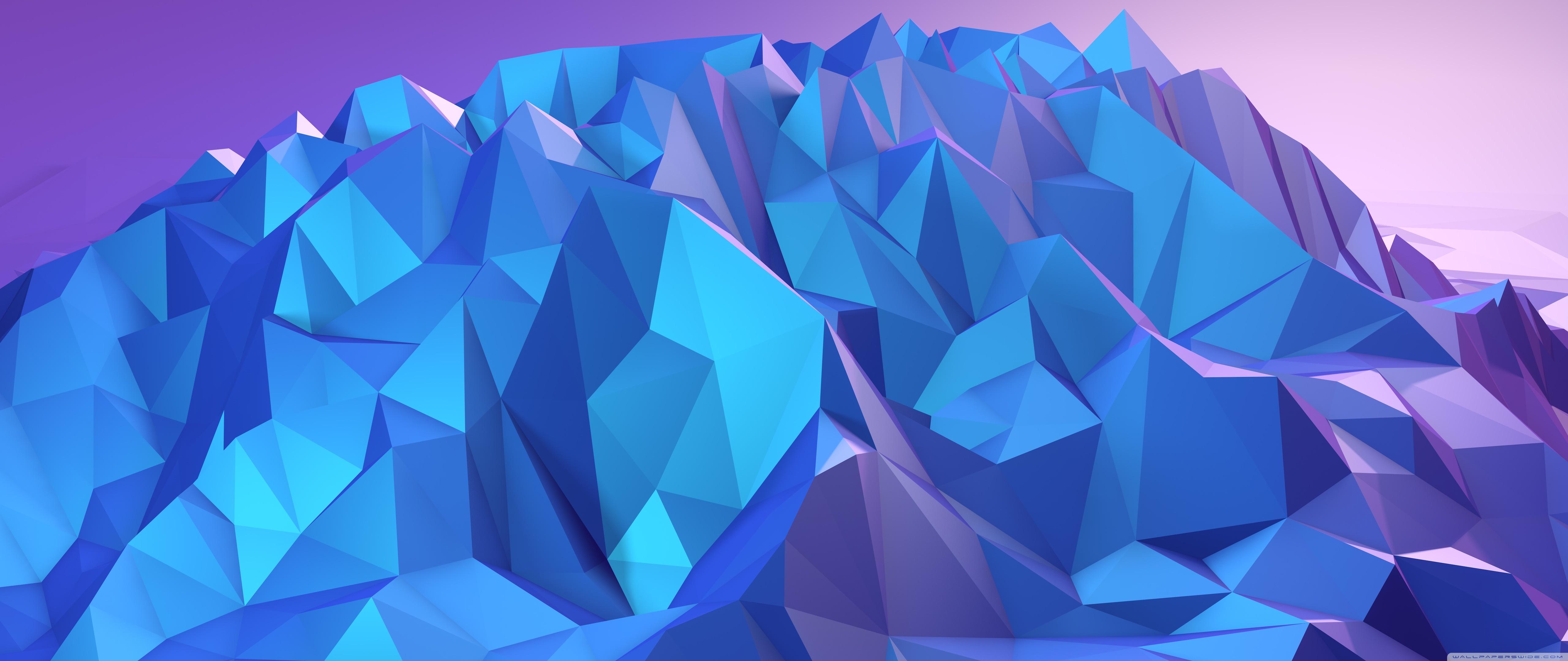 5120x2160 Low Poly Mountain Blue Shades Ultra HD Desktop Background Wallpaper for : Widescreen & UltraWide Desktop & Laptop : Multi Display, Dual & Triple Monitor : Tablet