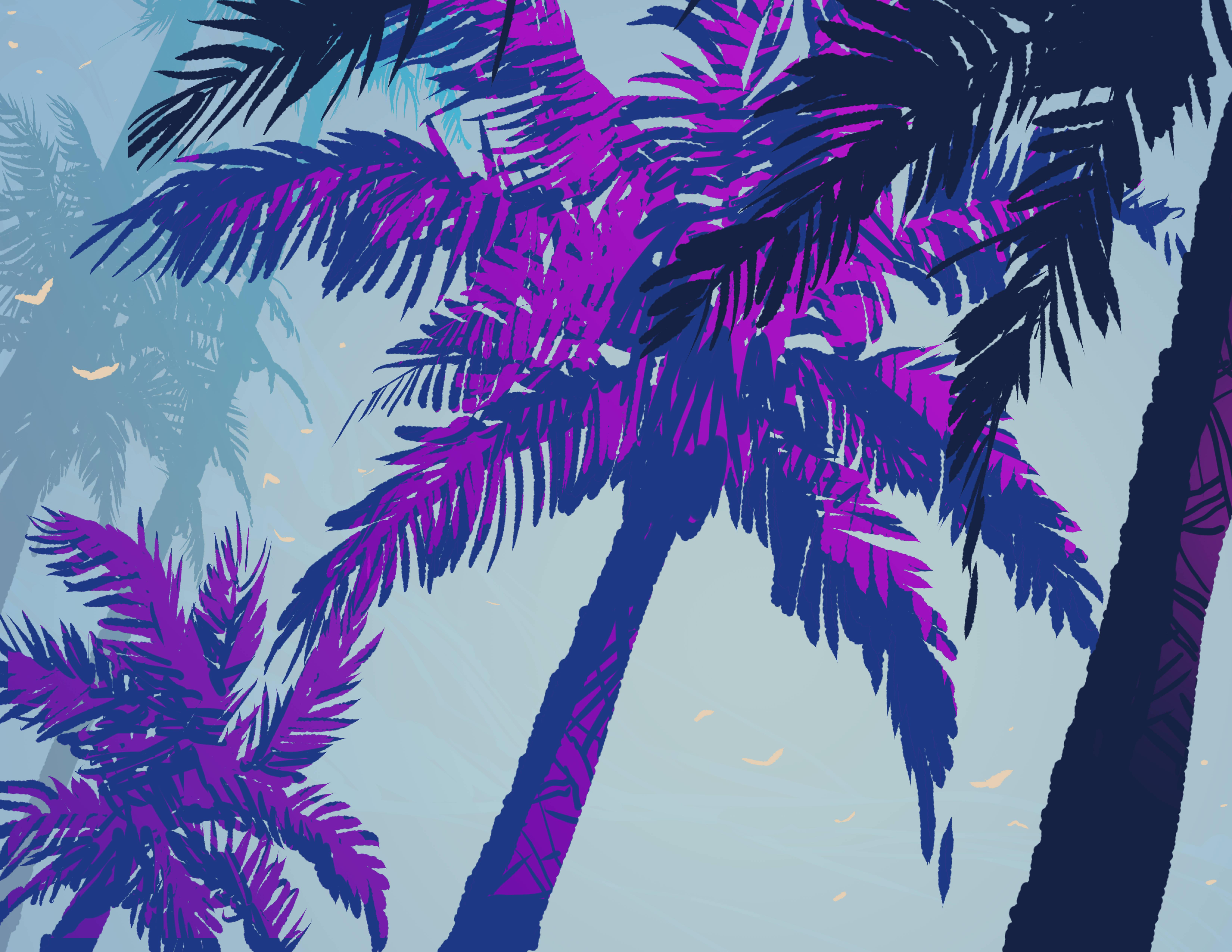 6600x5100 Download Tropical Palm Tree Nature Art Wallpaper