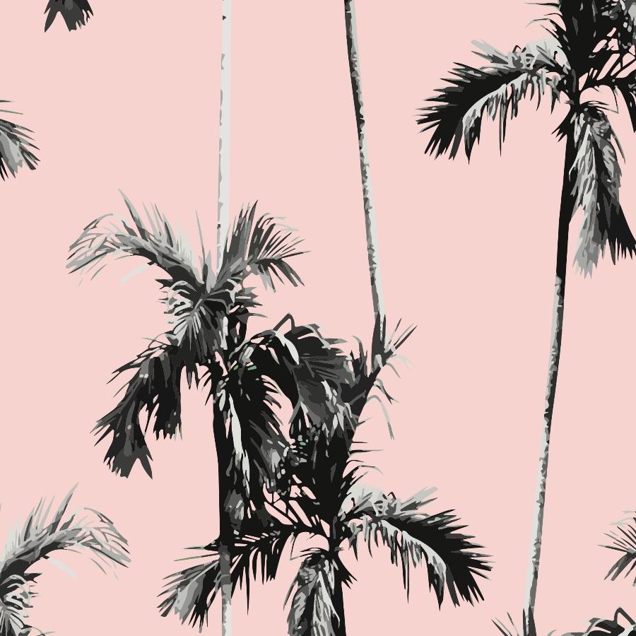 900x900 Pink Palm Trees Wallpaper Peel and Stick