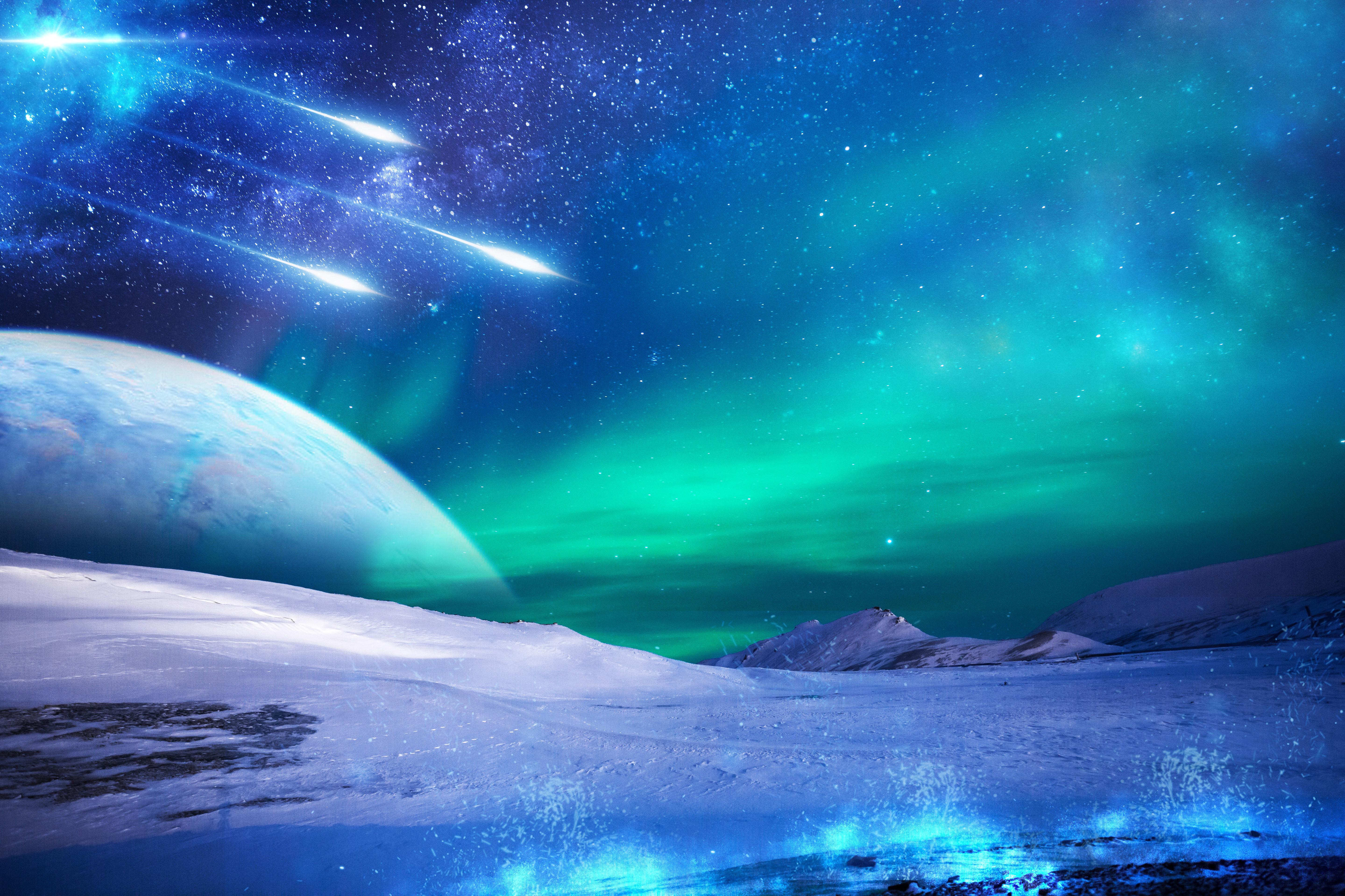 5760x3840 Northern Lights Wallpaper 4K, Aurora sky, Iceland, Nature