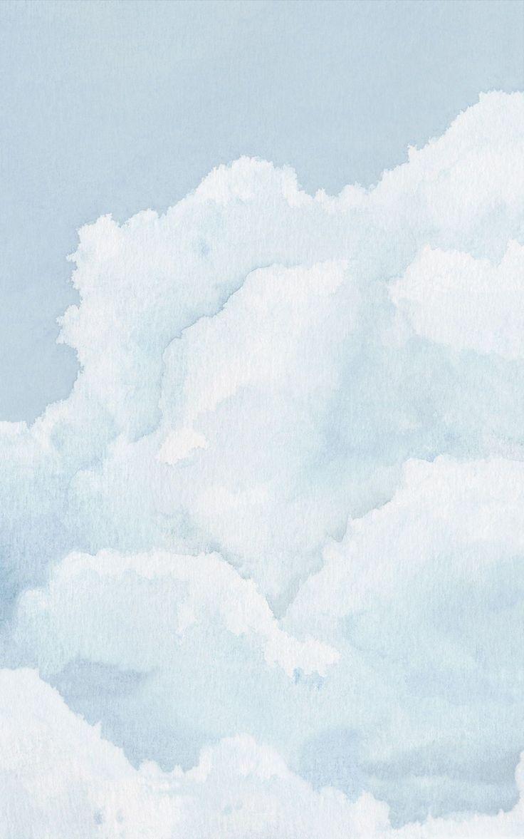 736x1177 Light Blue Cloudy Sky Watercolour Wallpaper Mural. Hovia UK. Light blue aesthetic, Blue wallpaper phone, Blue sky wallpaper