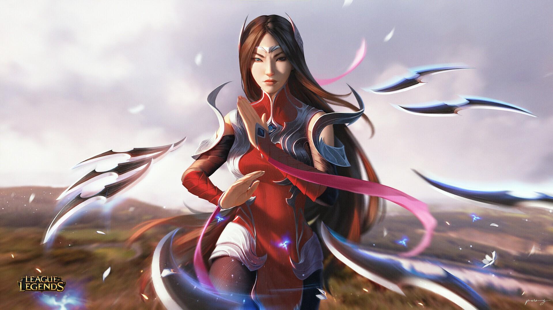 1920x1079 Wallpaper / Roanna Peroz, illustration, artwork, digital art, fan art, League of Legends, Irelia free download