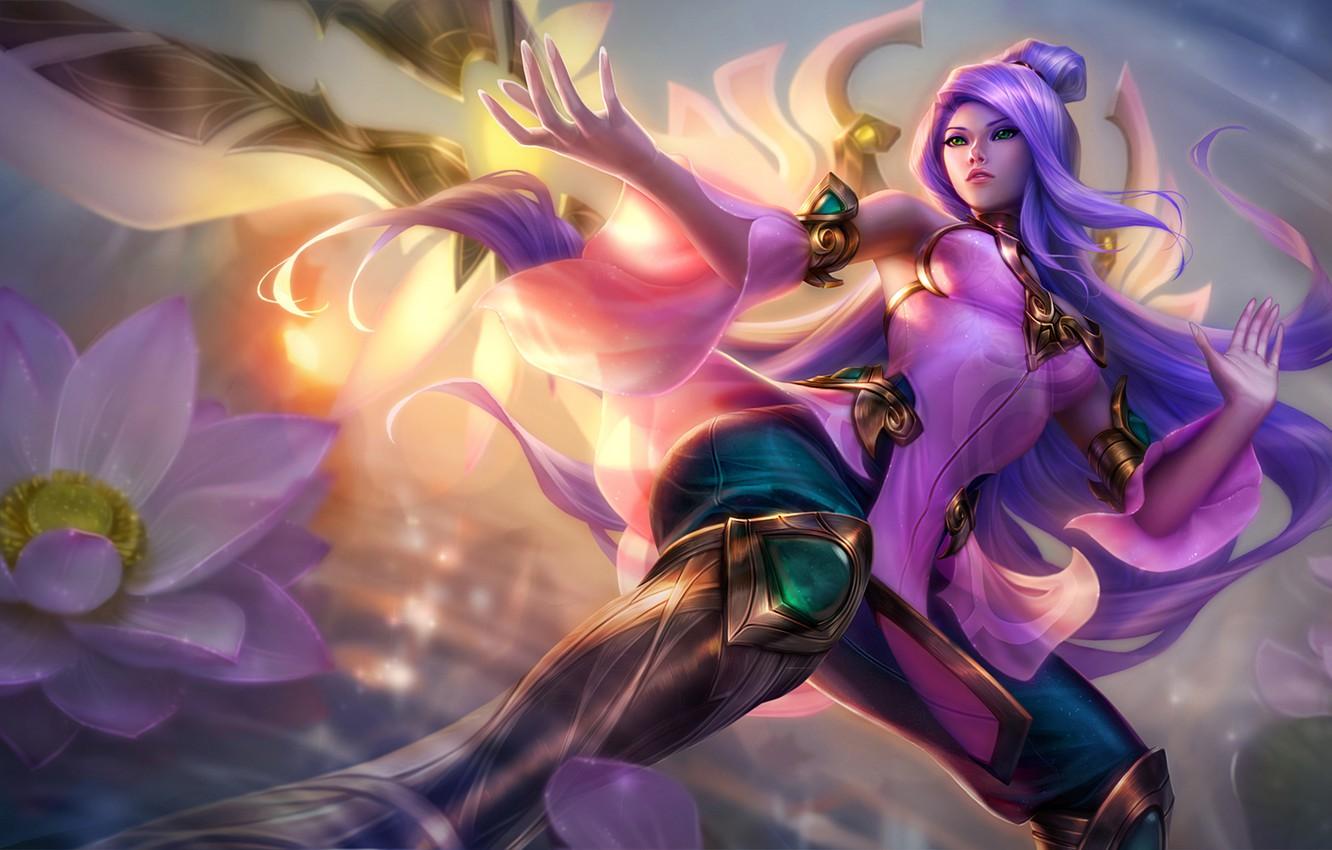 1332x850 Wallpaper girl, lol, League of Legends, Irelia, Riot Games, Will of the Blades, Order of the Lotus image for desktop, section игры