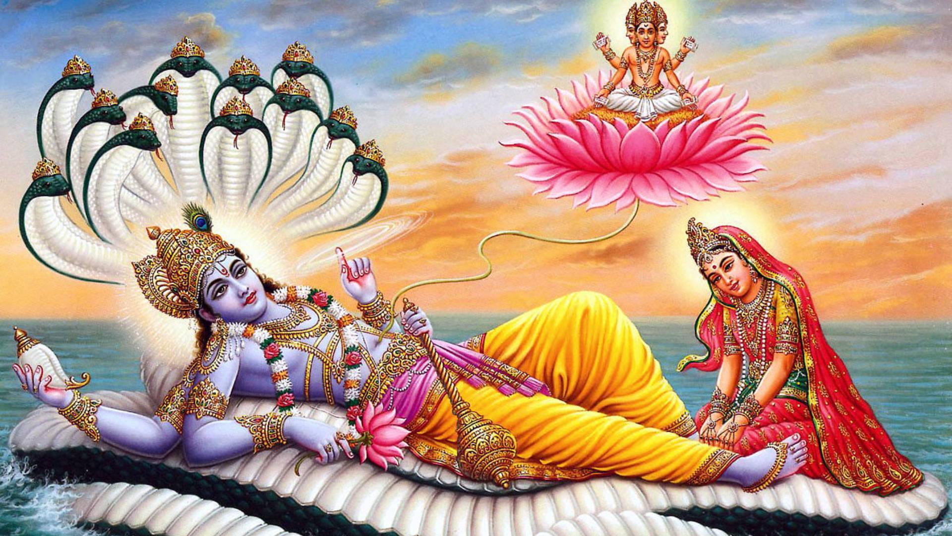 1920x1080 Download God Full HD Krishna And Brahma Wallpaper