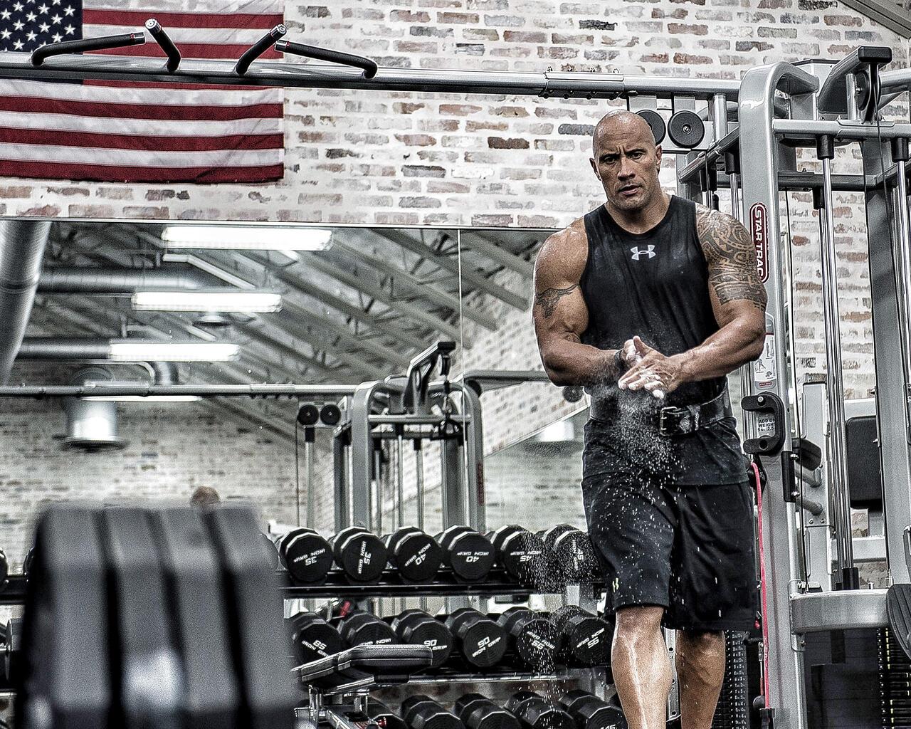 1280x1024 Dwayne Johnson In Gym 4k 1280x1024 Resolution HD 4k Wallpaper, Image, Background, Photo and Picture