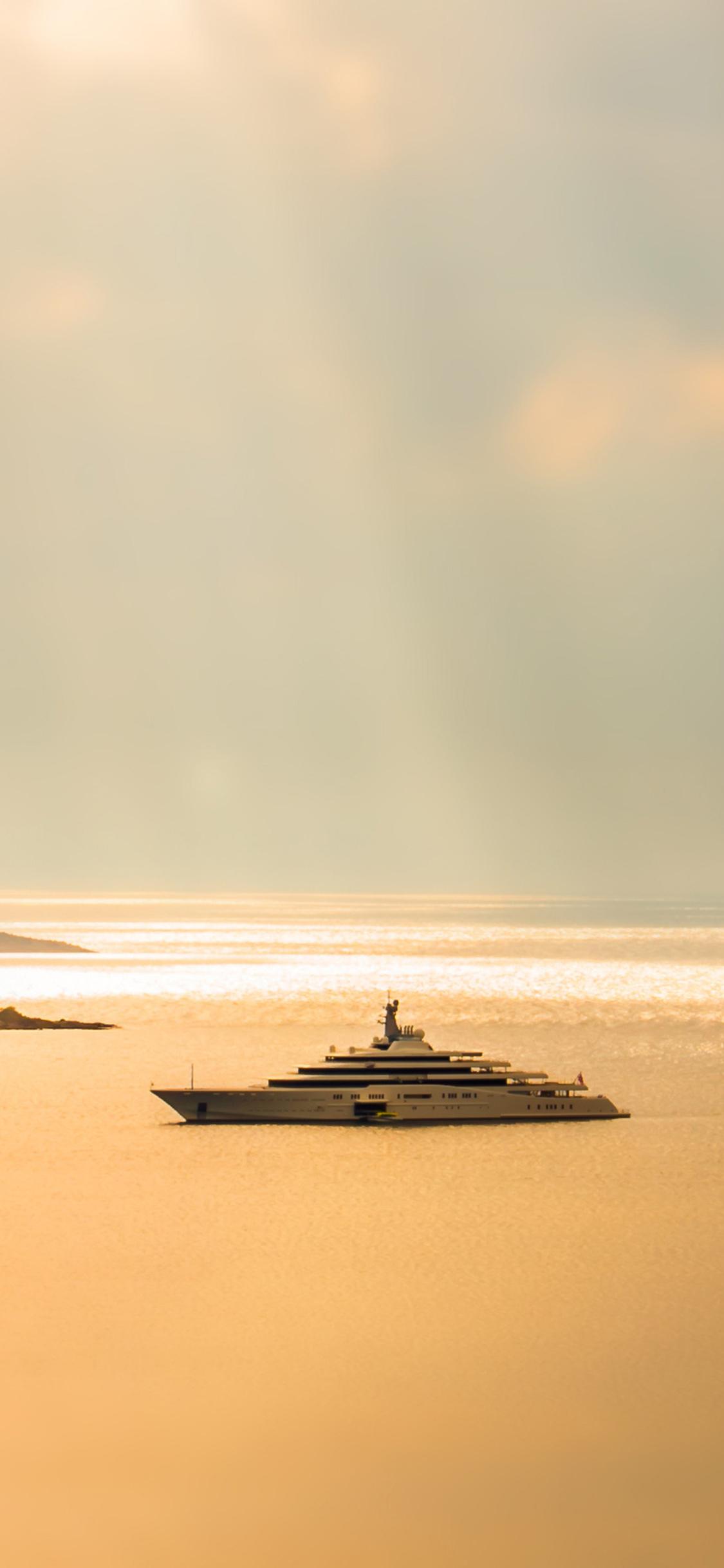 1125x2436 White Cruise Ship Dusk Island iPhone XS, iPhone iPhone X HD 4k Wallpaper, Image, Background, Photo and Picture