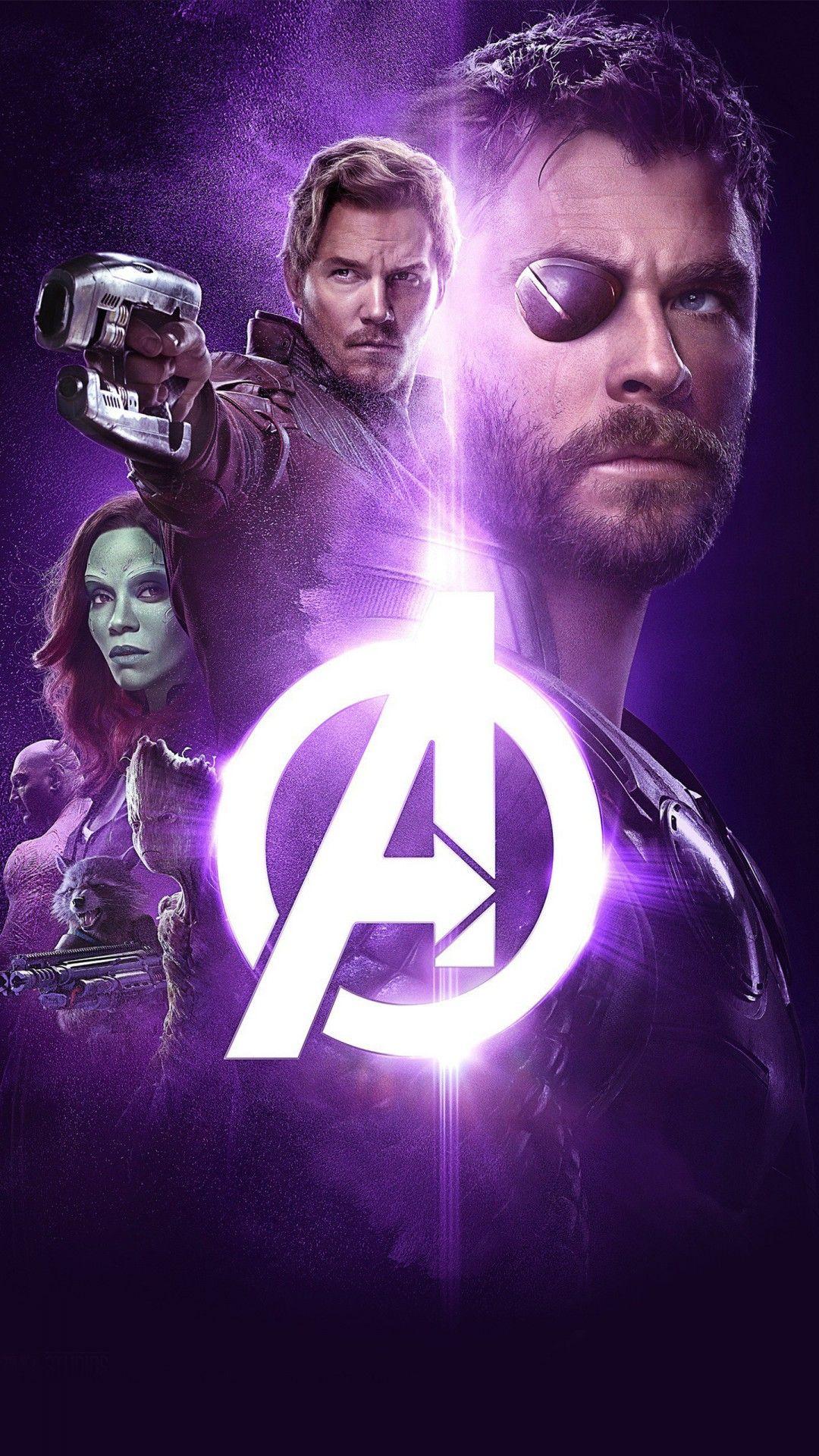1080x1920 Avengers Infinity War Thor Groot Rocket Star Lord Gamora 4K