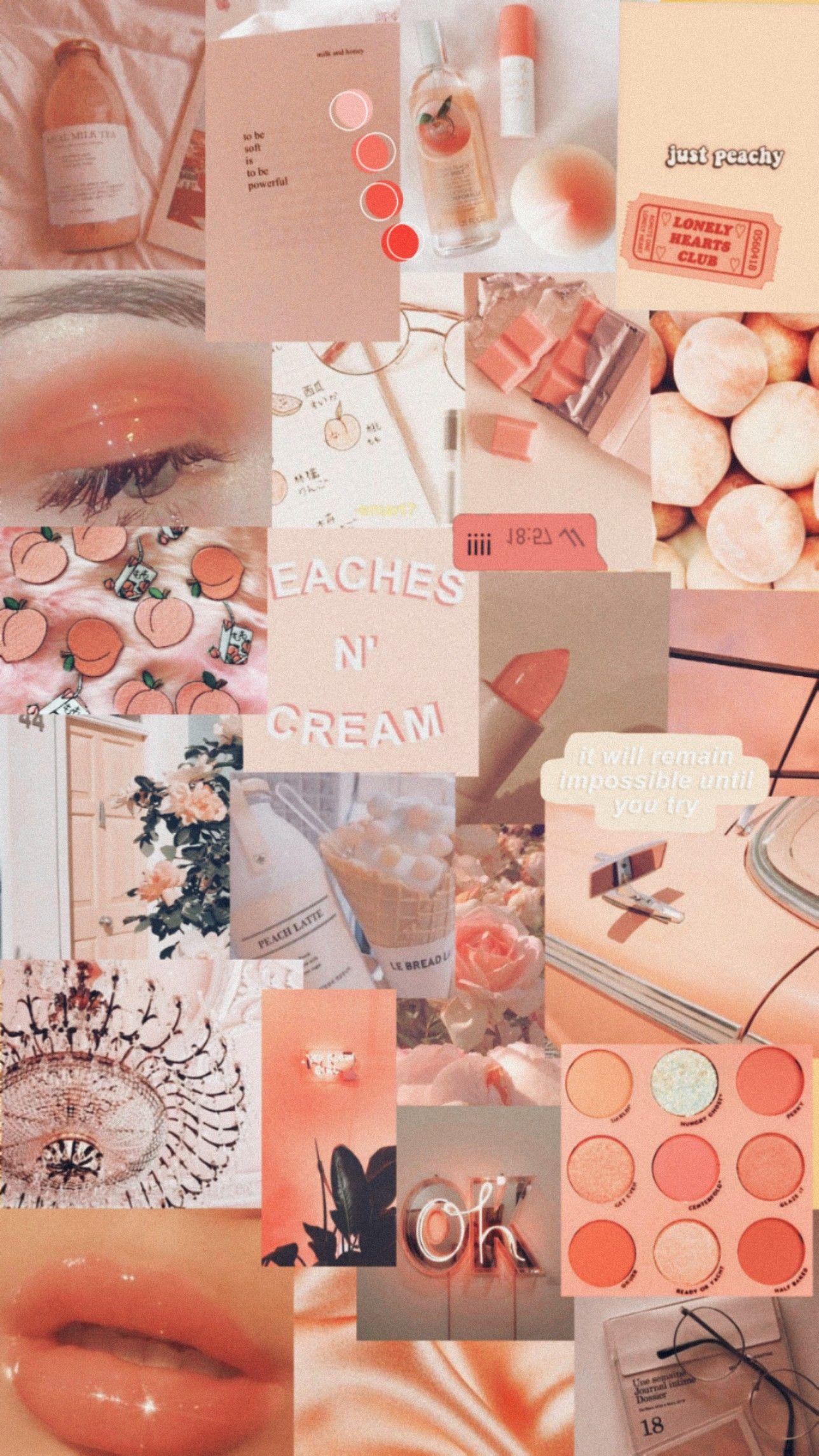 1288x2289 Peach Aesthetic Wallpaper