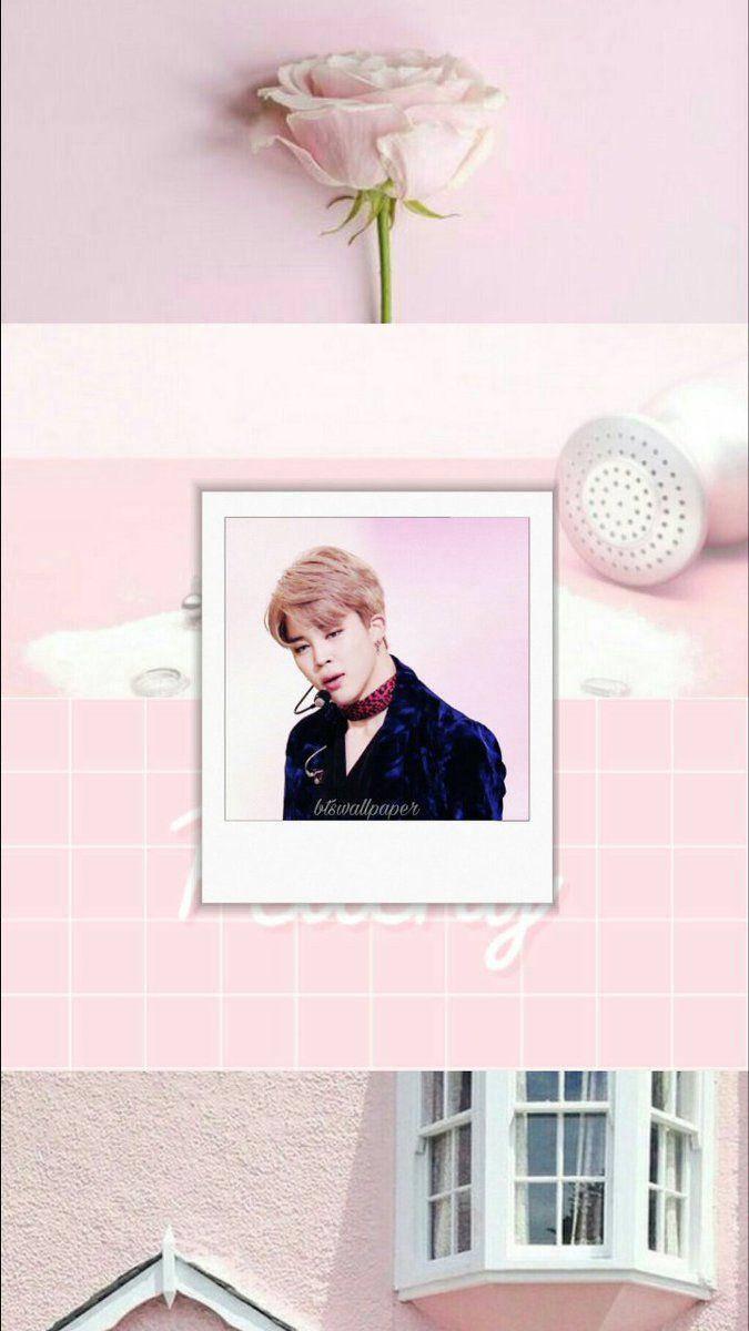 675x1200 Download Jimin Aesthetic Pink Collage Wallpaper