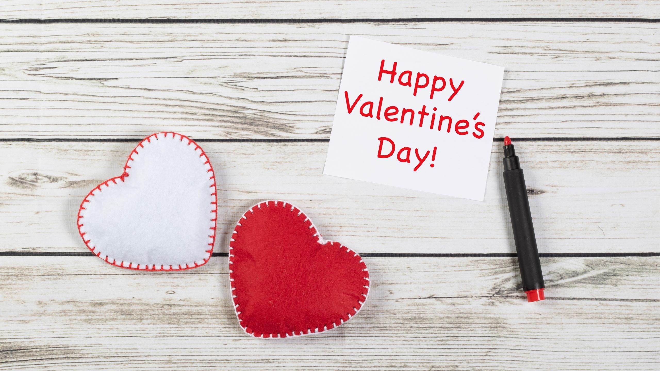 2560x1440 Happy Valentine's Day Wallpaper 4K, Red Hearts, Celebrations Valentine's Day