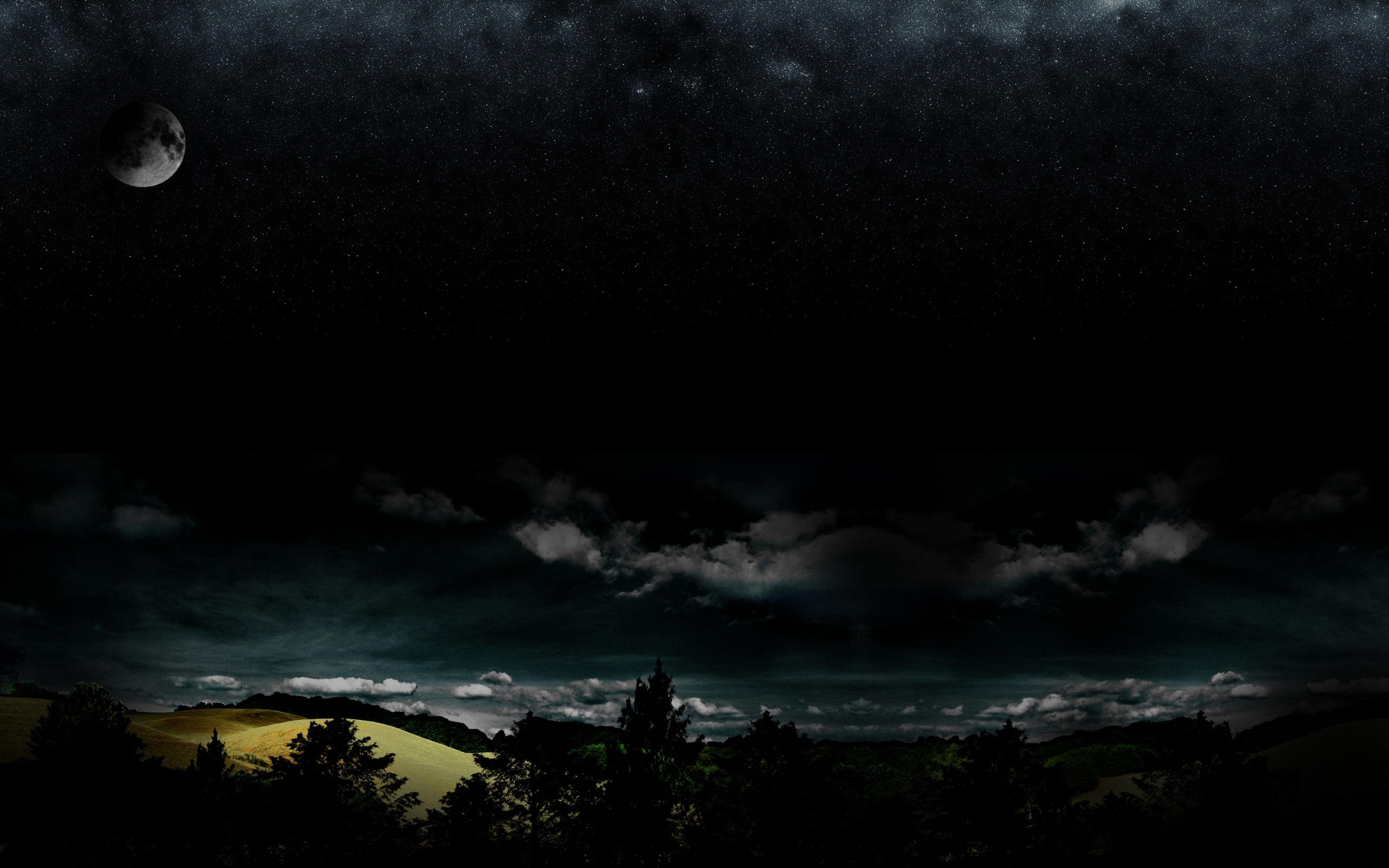 Dark Night Sky Clouds Scenery Art Wallpaper 4K #4.3264