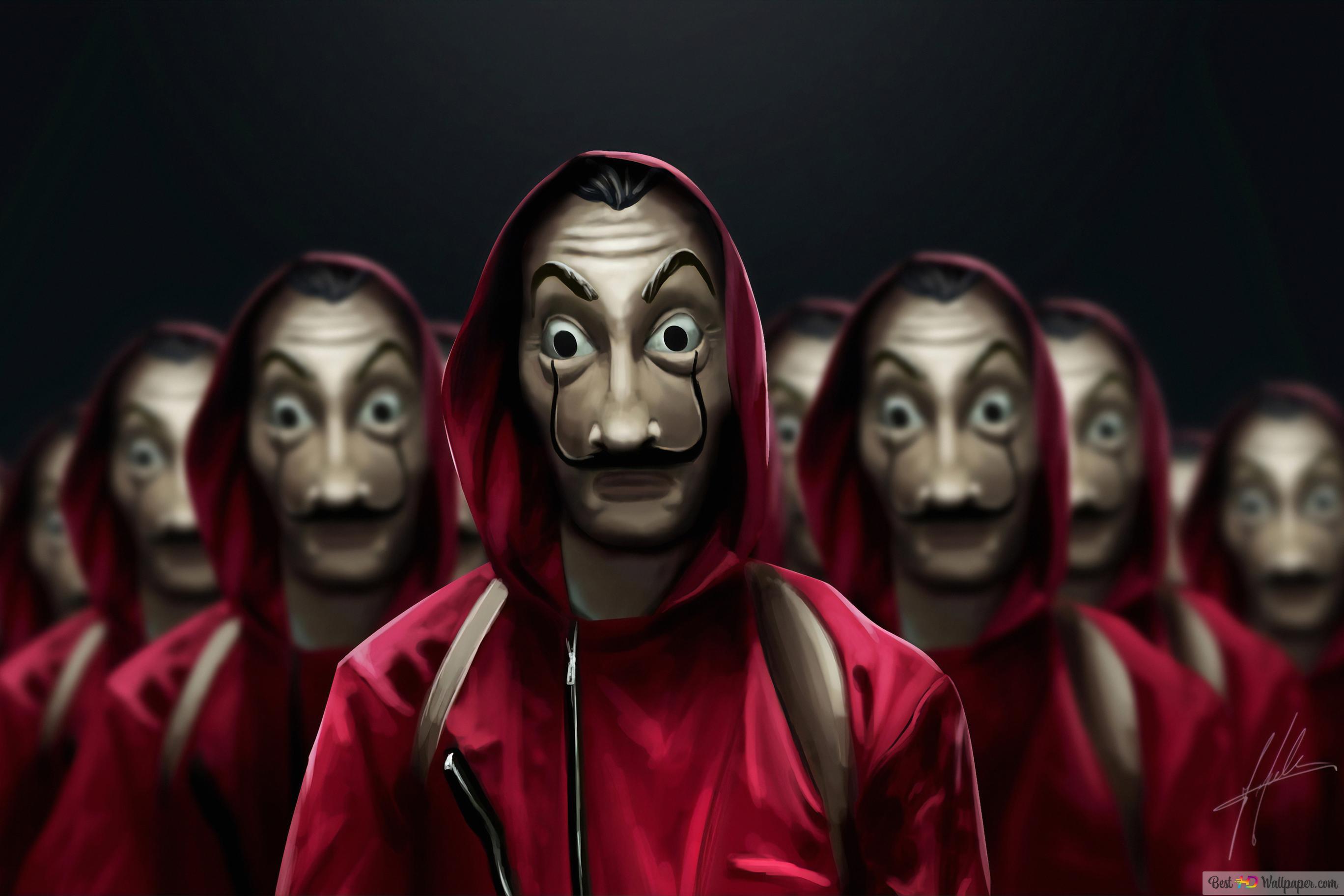 2736x1824 La Casa de Papel Dali Mask 4K wallpaper download