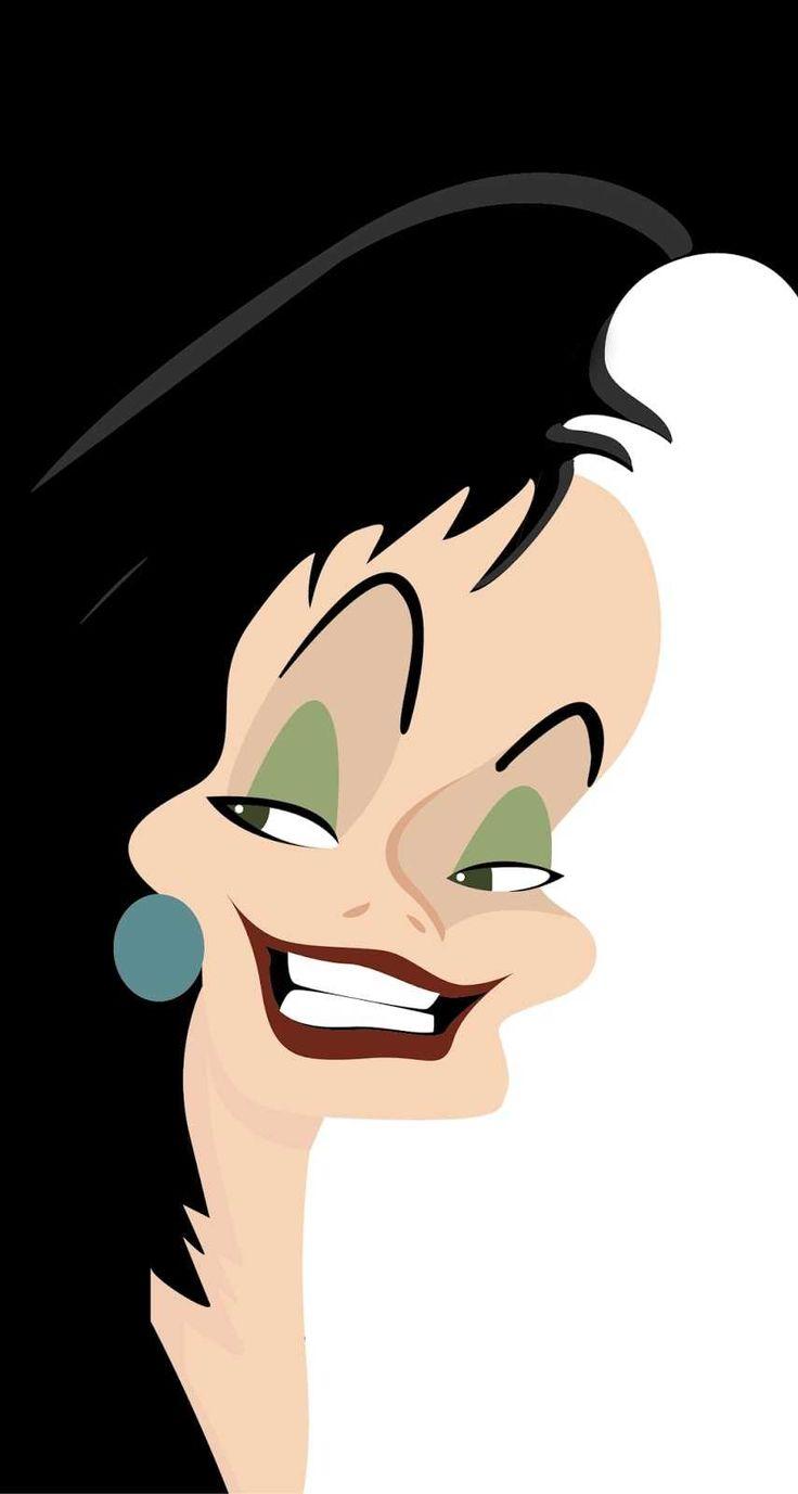 736x1377 Cruella De Vil Wallpaper Discover more 101 Dalmatians, Cruella, Cruella de Vil, Film, Movies wallpaper.. Disney drawings, Disney art, Cruella