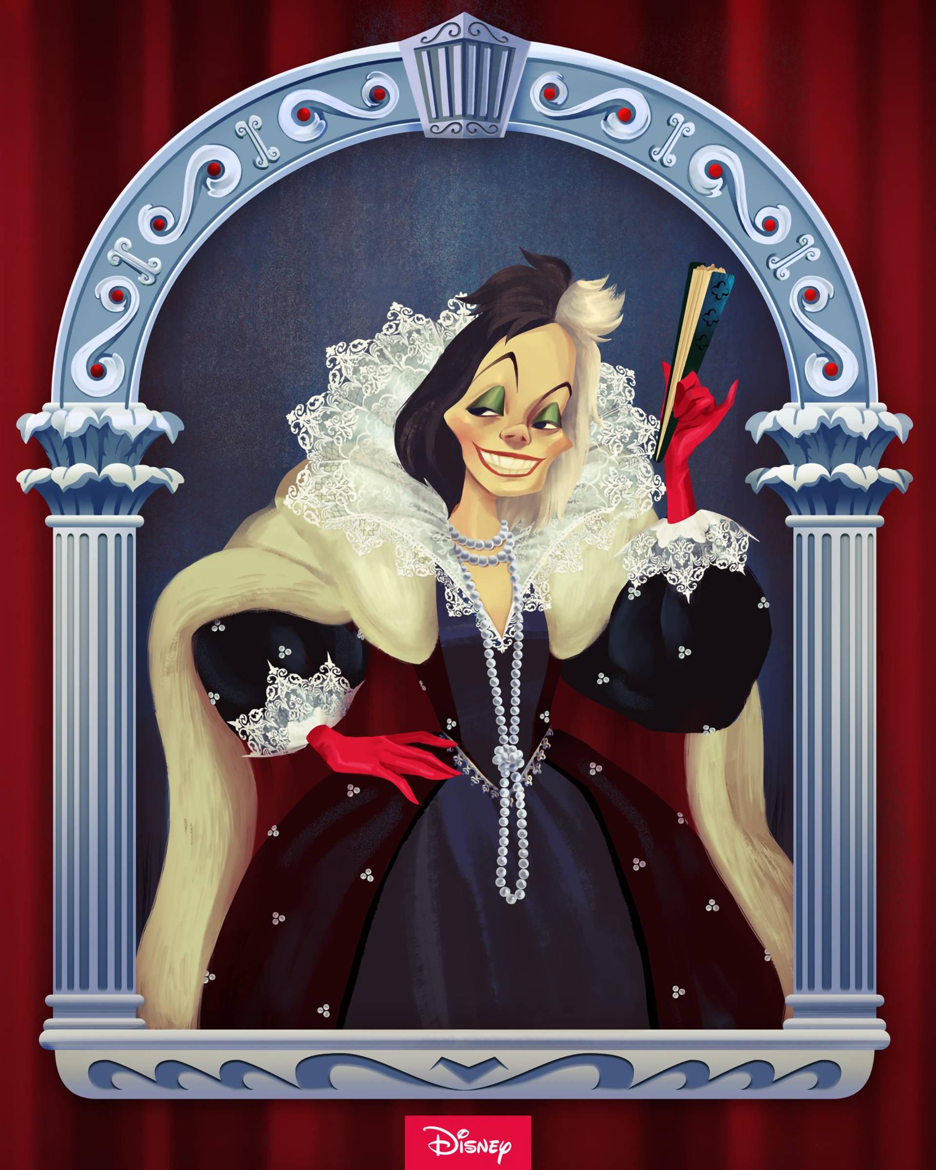 1920x2400 Download 101 Dalmatians Cruella Royal Gown Wallpaper