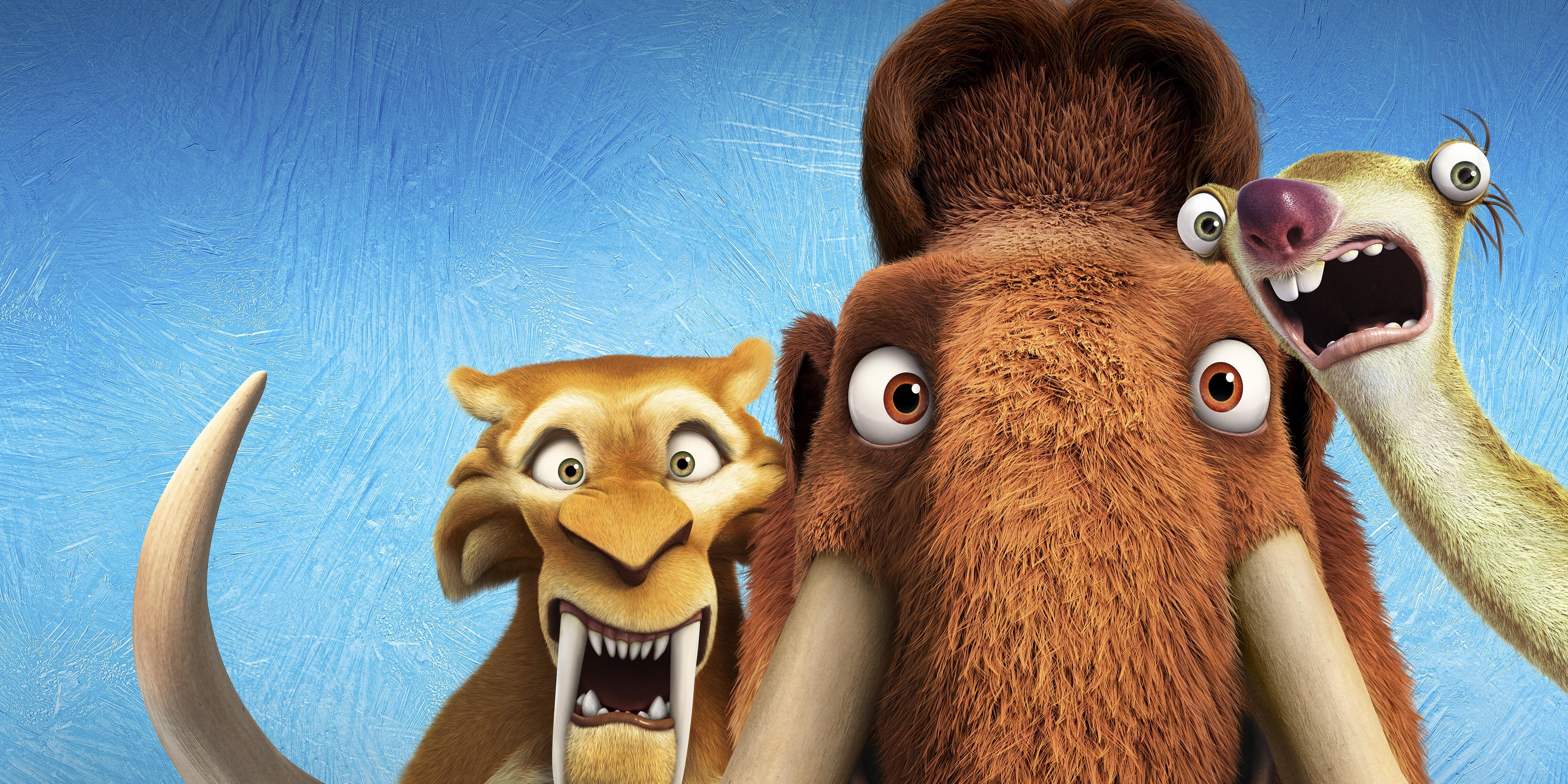 5000x2500 Diego, Manny, Sid, Ice Age, Ice Age Collision Course, 4K Gallery HD Wallpaper