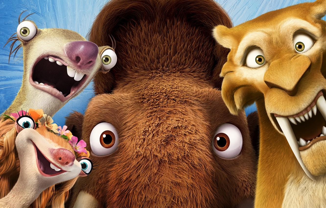 1332x850 Wallpaper Ice Age, Crash, Blue Sky, Beautiful, Tiger, Buck, Animation, Seann William Scott, 20th Century Fox, Diego, Manny, Sid, Movie, Simon Pegg, Brooke, Brothers image for desktop, section фильмы