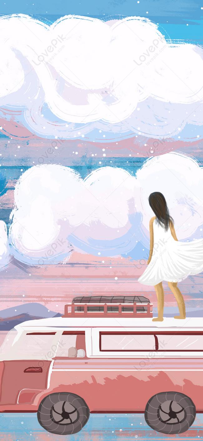 650x1407 Girl Travel Mobile Wallpaper Image Free Download