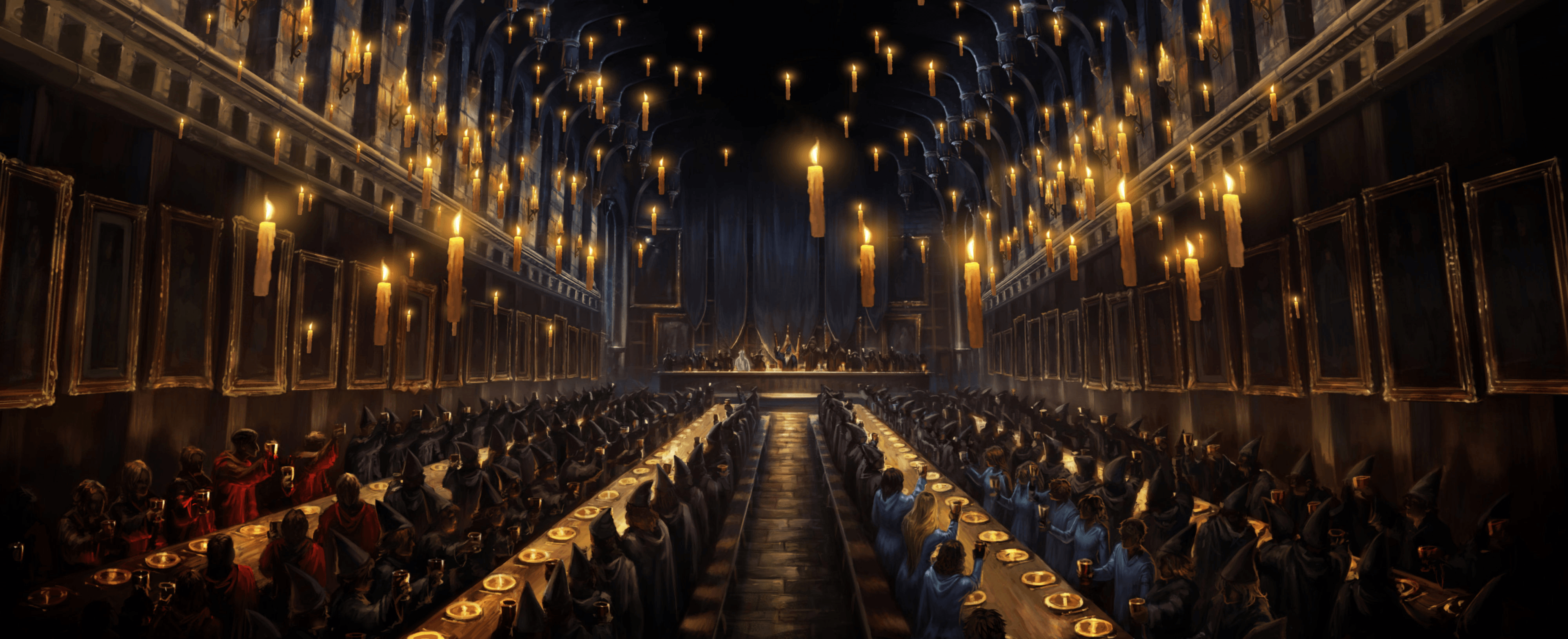 Chào mừng đến phòng hội của Harry Potter! Tận mắt chứng kiến không gian phong phú và đầy ấn tượng với các loát ánh đèn màu vàng ấm áp. Bạn sẽ có cơ hội thực hiện điều ước với vòng quay Sói và Thằn lằn.