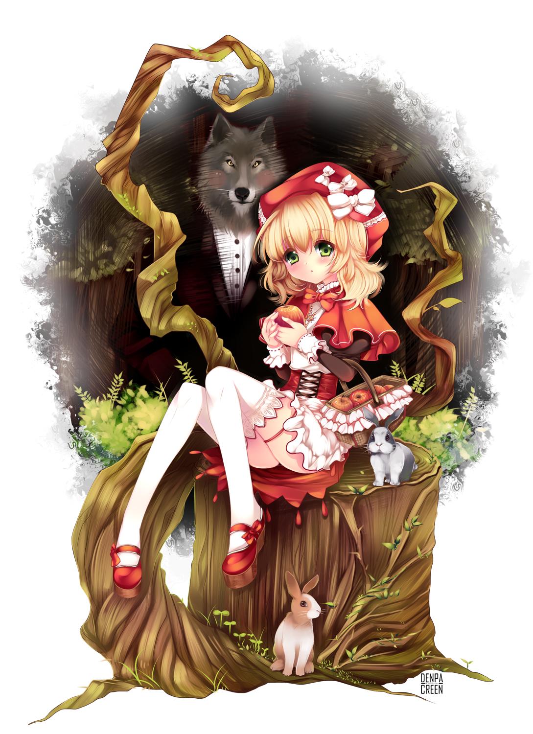 1089x1500 little red riding hood and big bad wolf (little red riding hood and 1 more) drawn