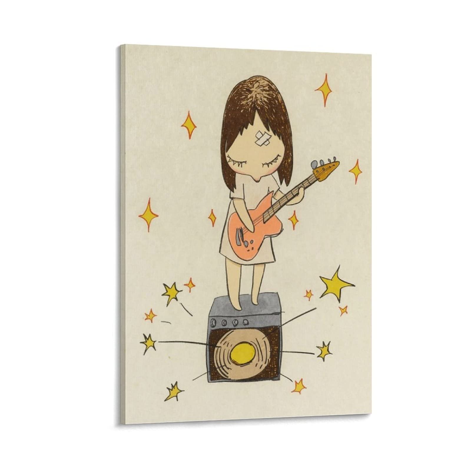1600x1600 Yoshitomo Nara Guitar Girl Poster Cartoon Posters Canvas Painting Posters And Prints Wall Art Picture For Living Room Bedroom Decor 08x12inch(20x30cm) Frame Style: Posters & Prints