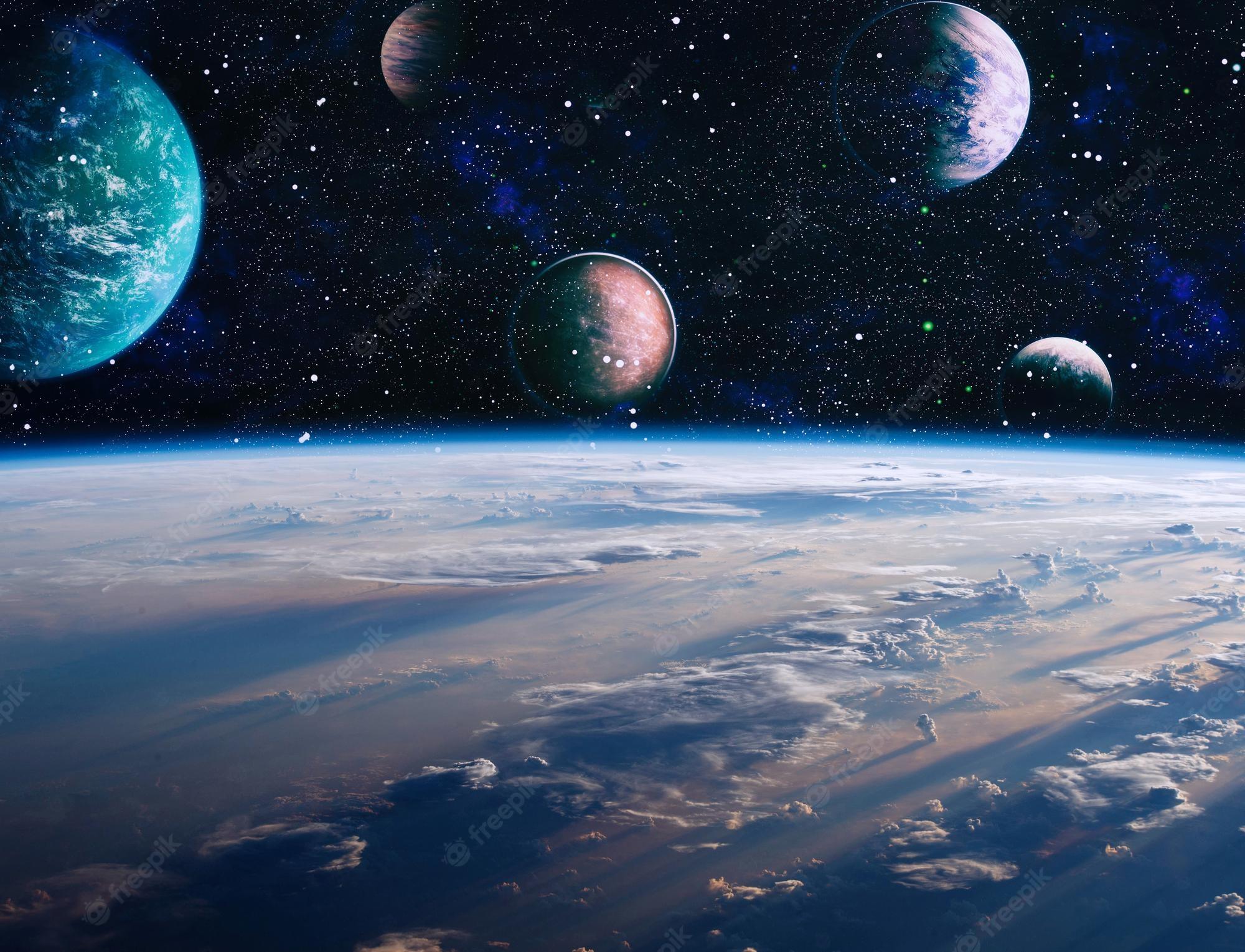 2000x1529 Premium Photo. Cosmic landscape beautiful science fiction wallpaper with endless deep space elements of this image furnished