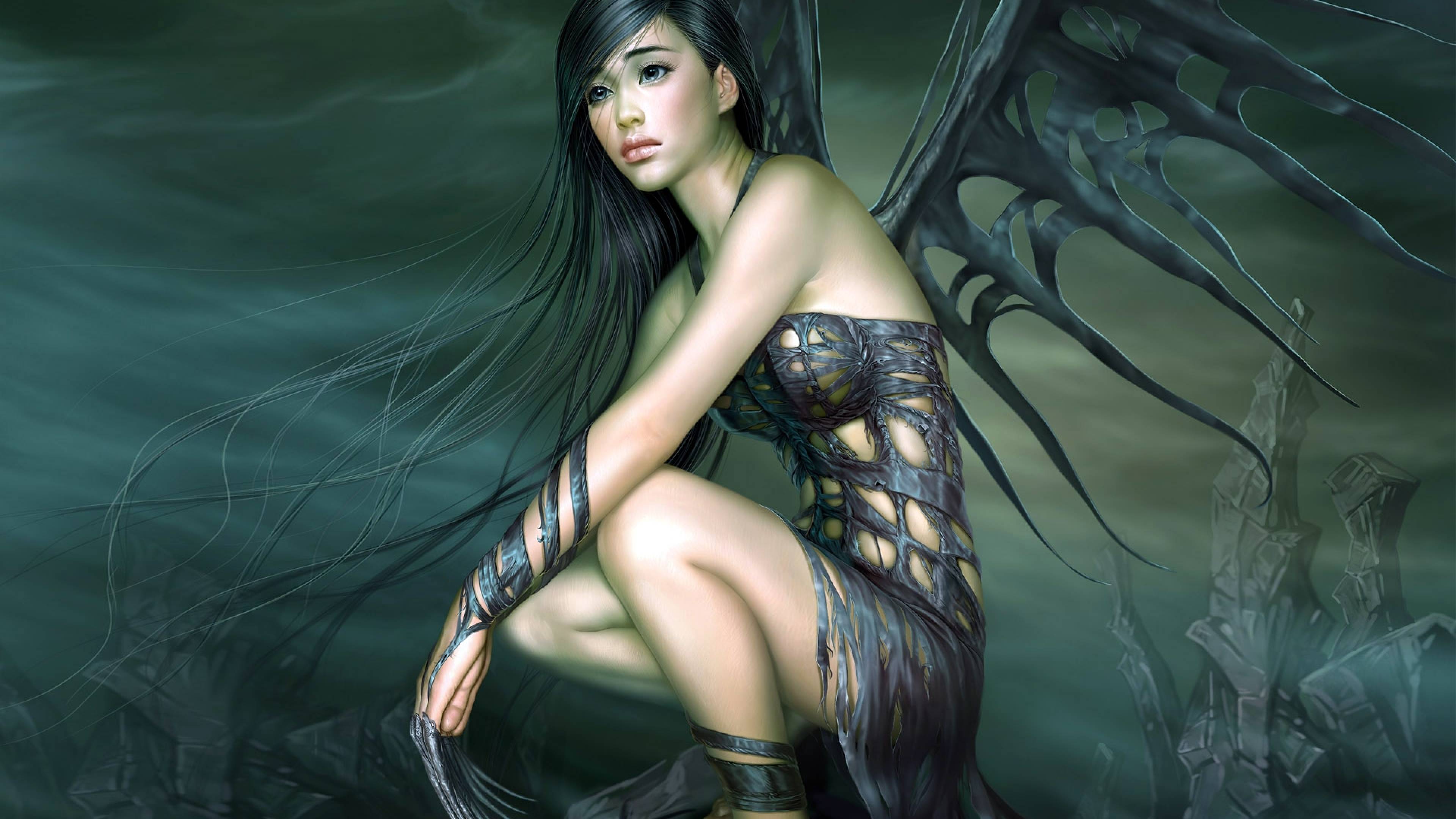 3840x2160 girl, grief, wings 4K Wallpaper, HD Fantasy 4K Wallpaper, Image, Photo and Background