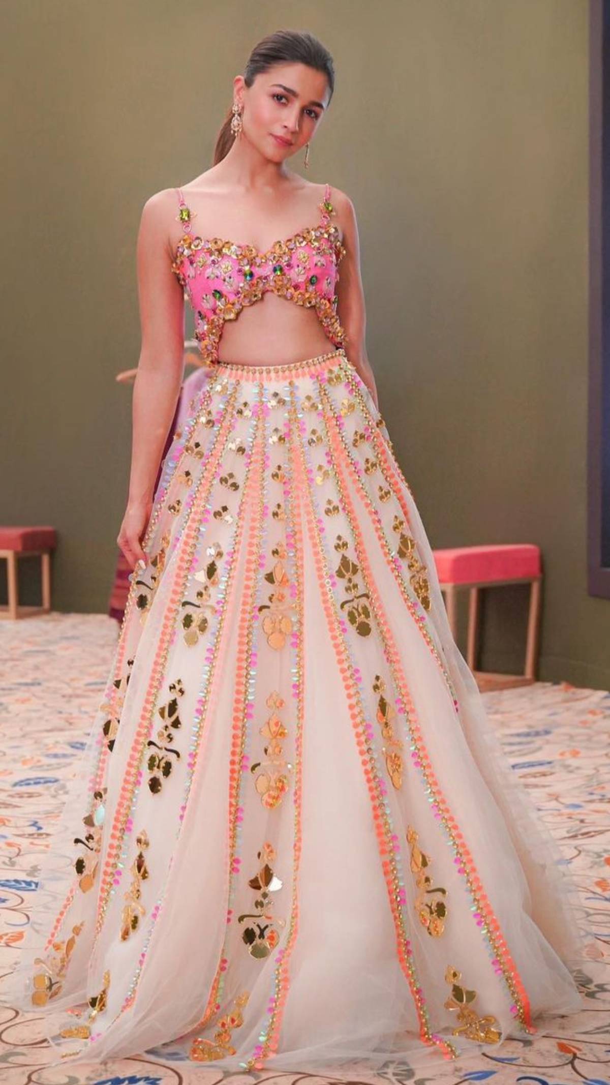 1200x2134 Alia Bhatt Gives Modern Day Princess Vibes In Pretty Embellished Lehenga, See Her Drop Dead Gorgeous Photo
