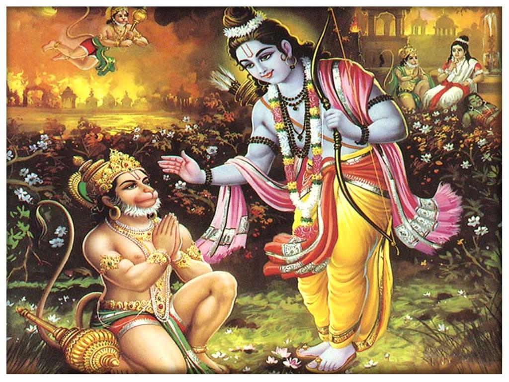 1024x768 Shri Ram Hanuman Wallpaper Free Download