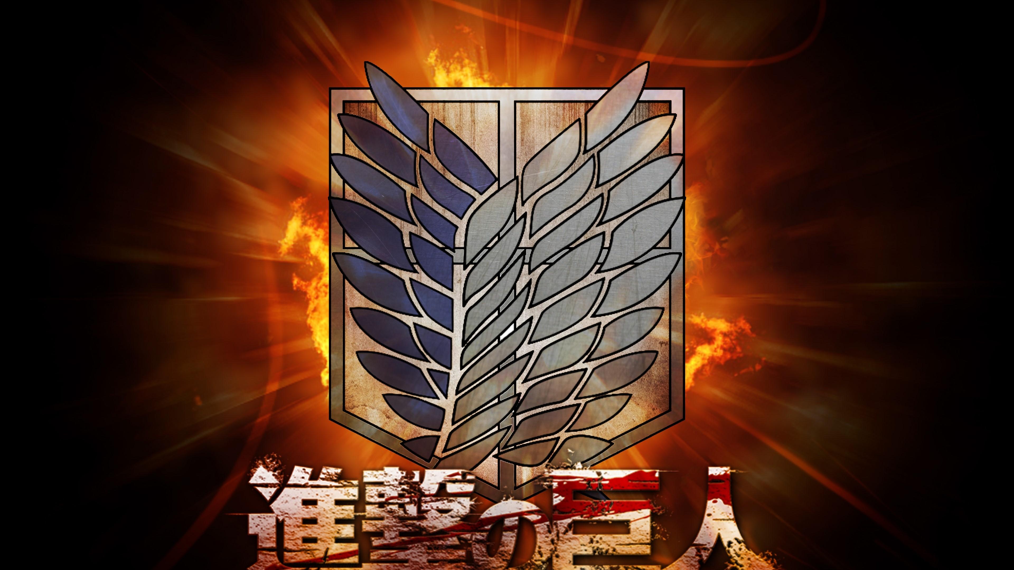 3840x2160 4K Attack on Titan Scouting Legion Logo, HD Wallpaper