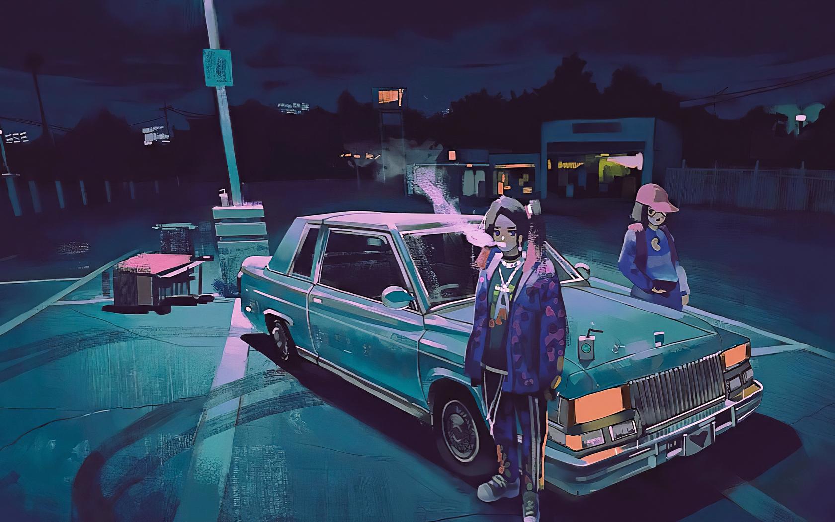 1680x1050 Anime Girl In Parking Lot 4k 1680x1050 Resolution HD 4k Wallpaper, Image, Background, Photo and Picture
