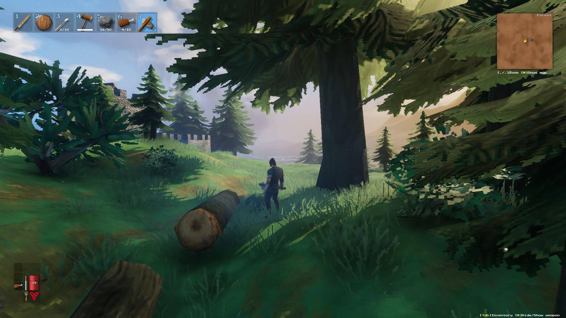 1920x1080 Download Valheim Player Collecting Wood Wallpaper