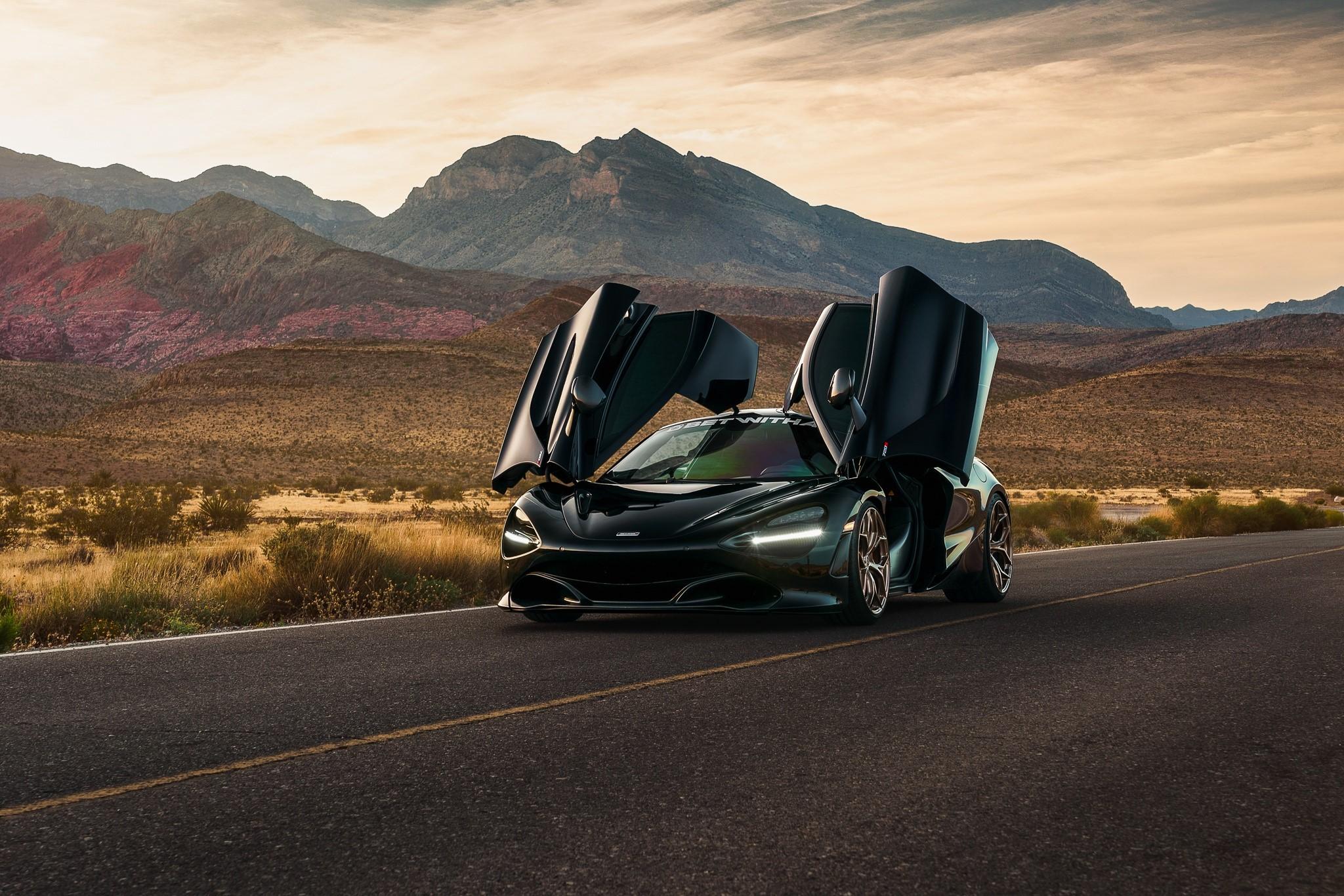 2048x1366 Wallpaper / car, vehicle, road, asphalt, McLaren, black cars, McLaren 720S free download